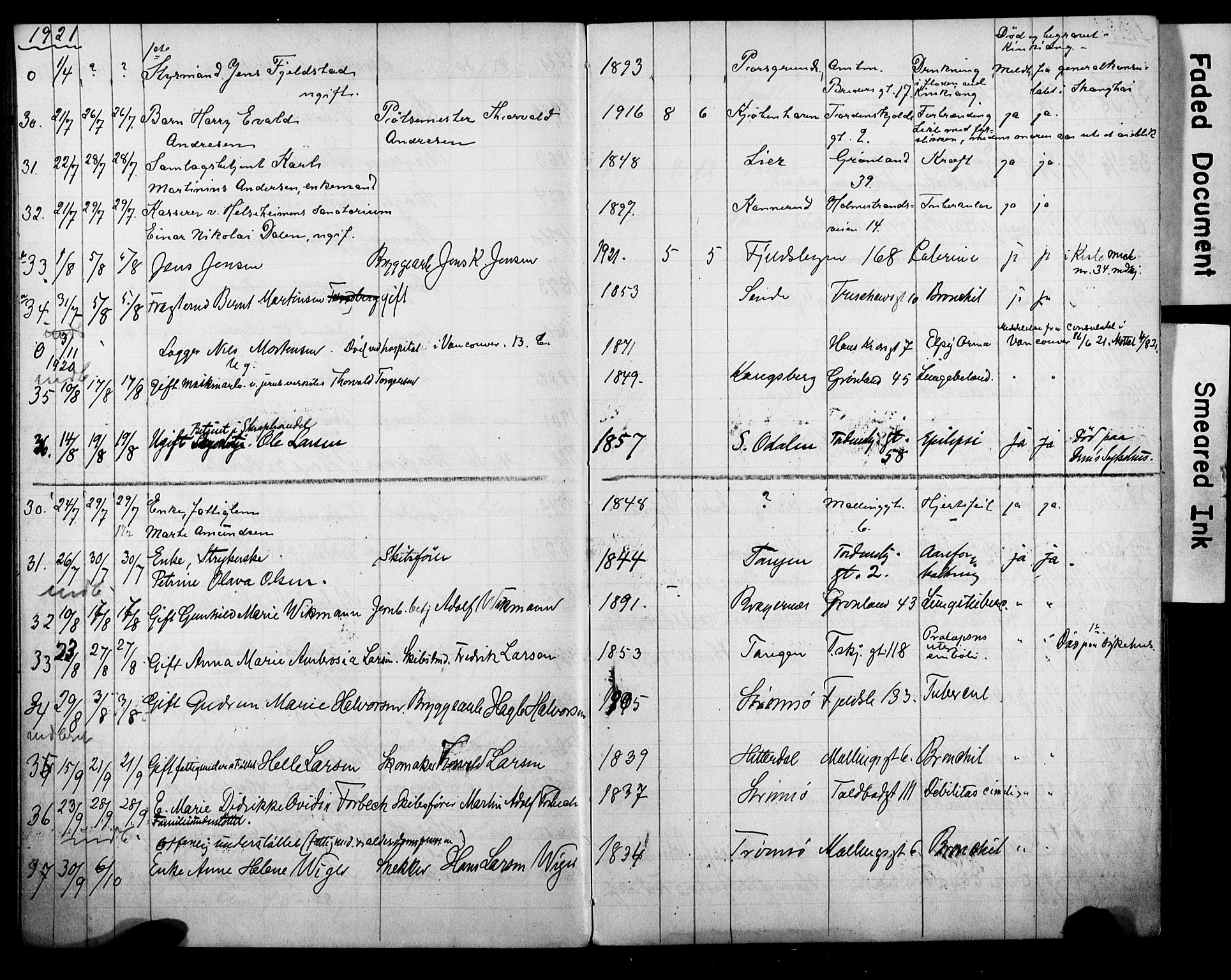 Strømsø kirkebøker, AV/SAKO-A-246/Y/Ya/L0008: Parish register draft no. I 8, 1916-1931