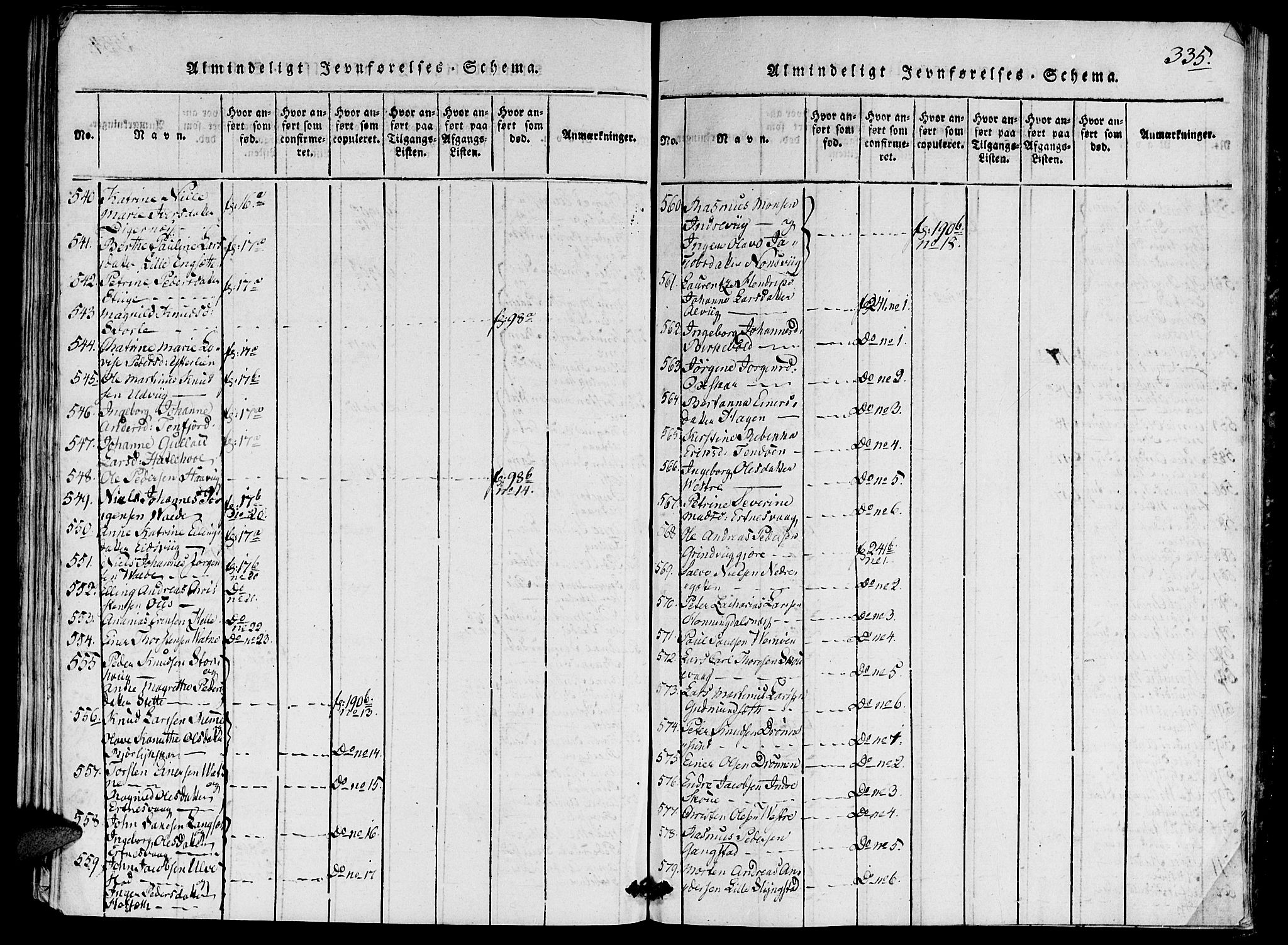 Ministerialprotokoller, klokkerbøker og fødselsregistre - Møre og Romsdal, SAT/A-1454/524/L0351: Parish register (official) no. 524A03, 1816-1838, p. 335