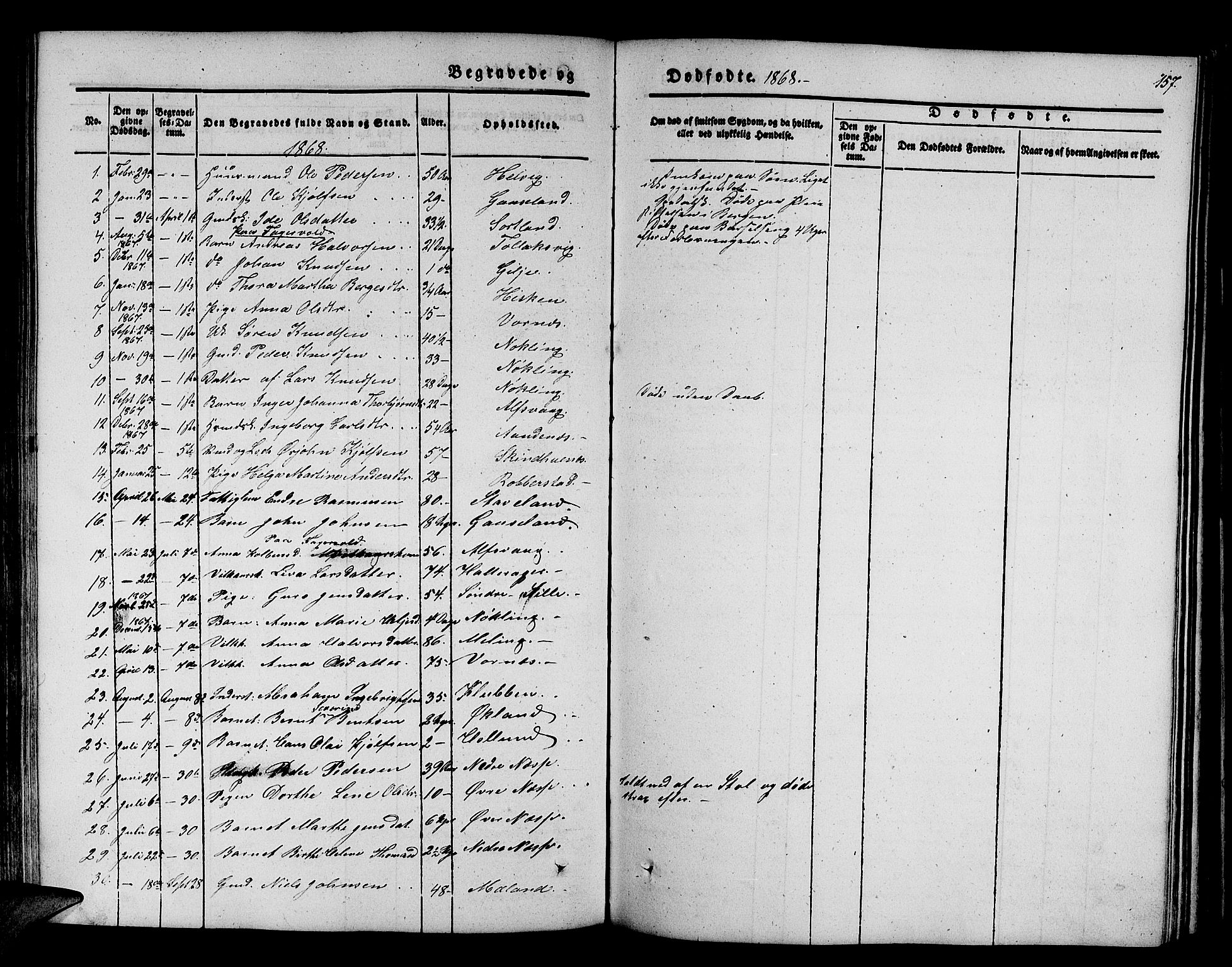 Finnås sokneprestembete, SAB/A-99925/H/Ha/Hab/Habb/L0001: Parish register (copy) no. B 1, 1851-1870, p. 157