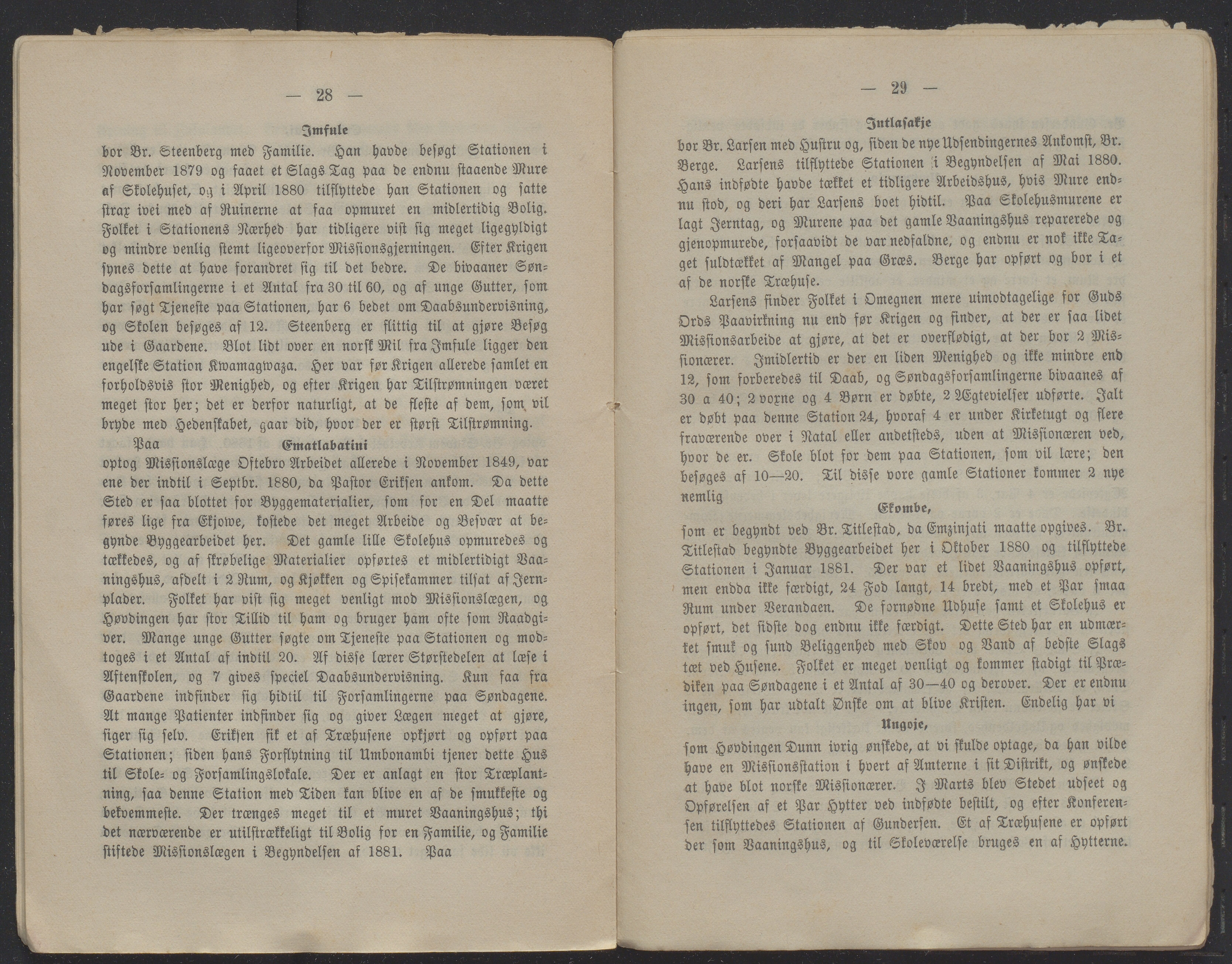 Det Norske Misjonsselskap - hovedadministrasjonen, VID/MA-A-1045/D/Db/Dba/L0338/0009: Beretninger, Bøker, Skrifter o.l   / Årsberetninger 40. , 1882, p. 28-29