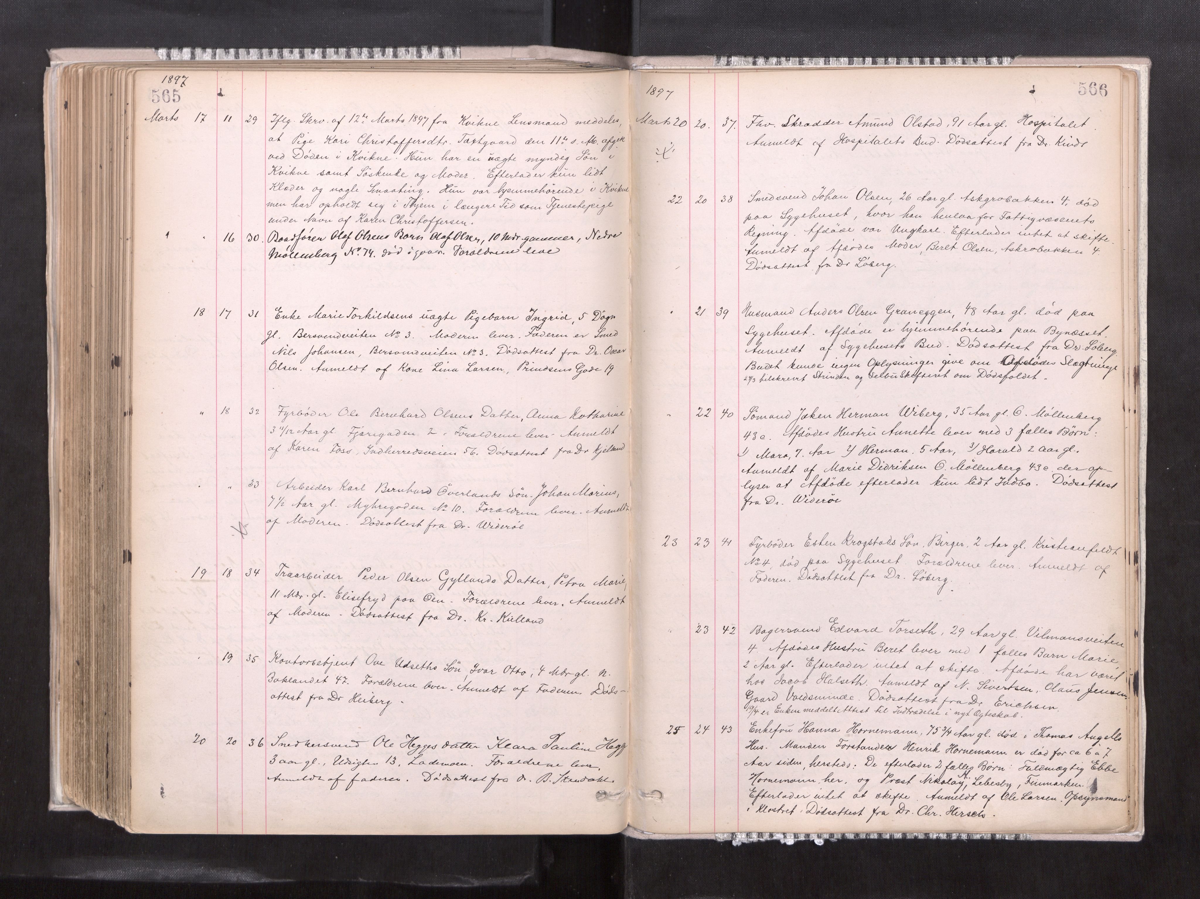 Trondheim byfogd, AV/SAT-A-0003/1/3/3L/L0004: Dødsanmeldelsesprotokoll, 1891-1897, p. 565-566