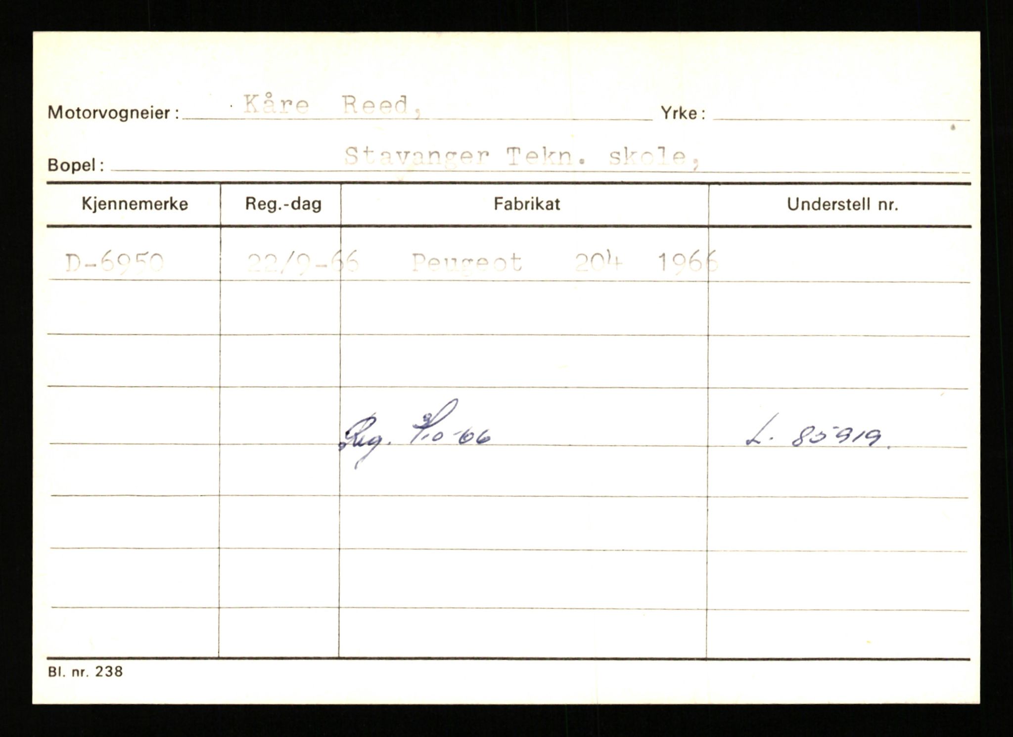 Stavanger trafikkstasjon, AV/SAST-A-101942/0/G/L0002: Registreringsnummer: 5791 - 10405, 1930-1971, p. 501