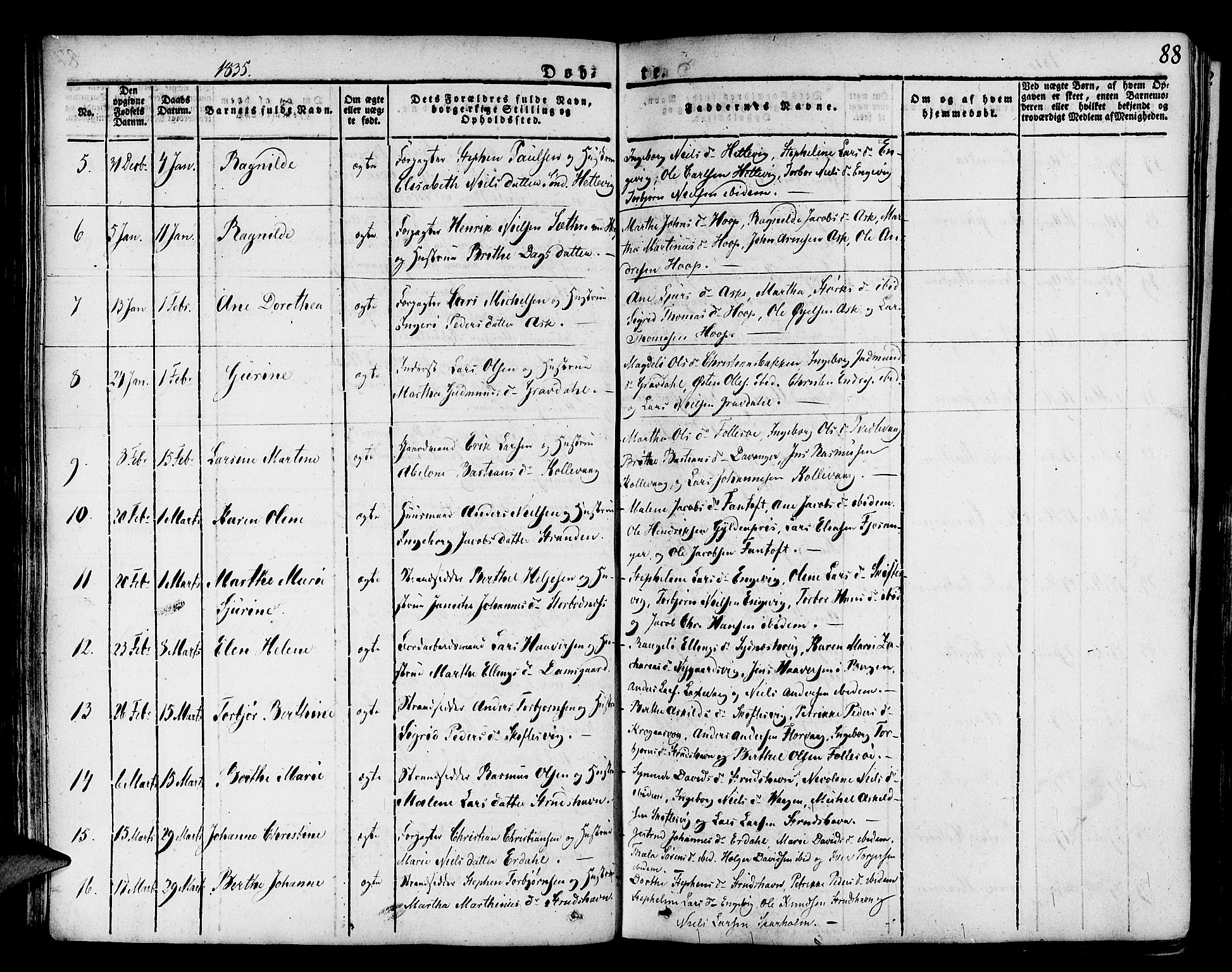 Askøy Sokneprestembete, SAB/A-74101/H/Ha/Haa/Haaa/L0004: Parish register (official) no. A 4, 1825-1845, p. 88
