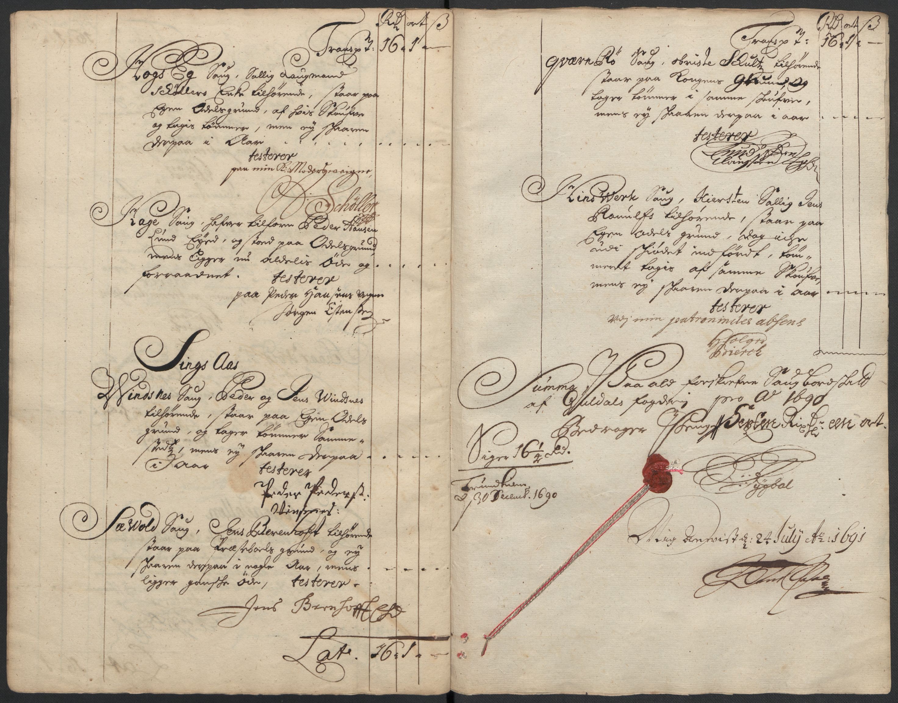 Rentekammeret inntil 1814, Reviderte regnskaper, Fogderegnskap, AV/RA-EA-4092/R59/L3940: Fogderegnskap Gauldal, 1689-1690, p. 244