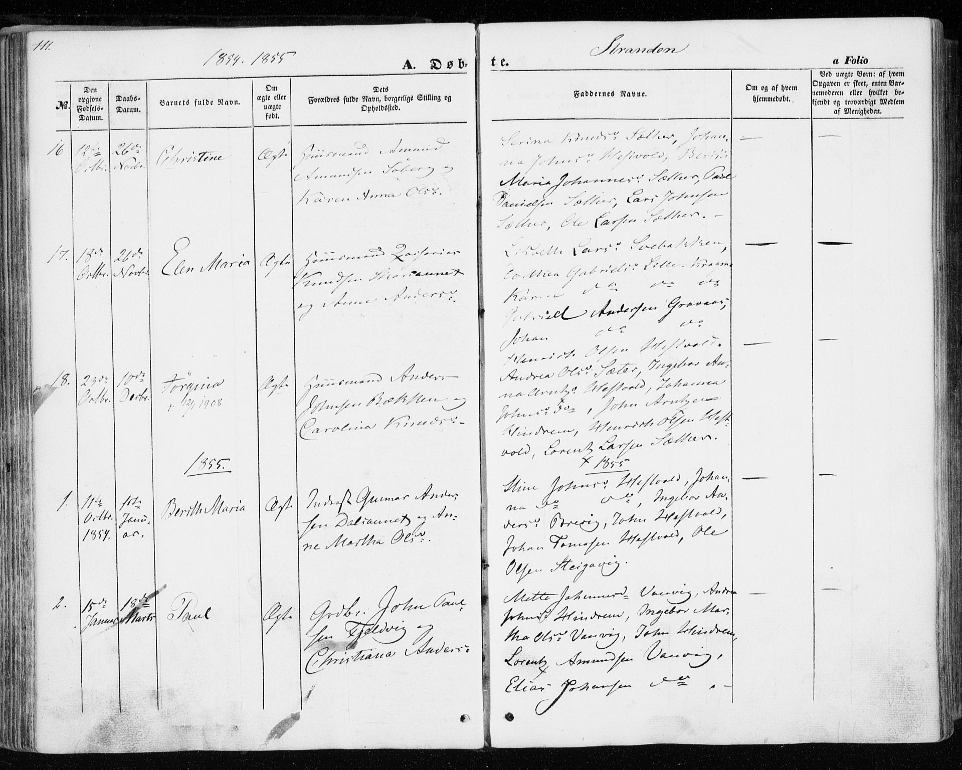 Ministerialprotokoller, klokkerbøker og fødselsregistre - Nord-Trøndelag, SAT/A-1458/701/L0008: Parish register (official) no. 701A08 /2, 1854-1863, p. 111
