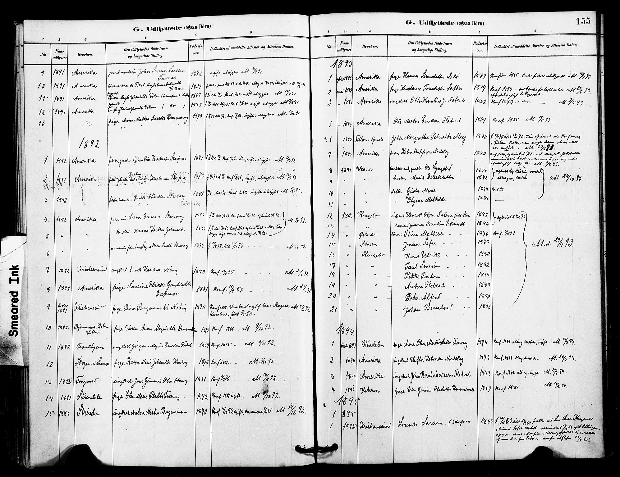 Ministerialprotokoller, klokkerbøker og fødselsregistre - Sør-Trøndelag, SAT/A-1456/641/L0595: Parish register (official) no. 641A01, 1882-1897, p. 155