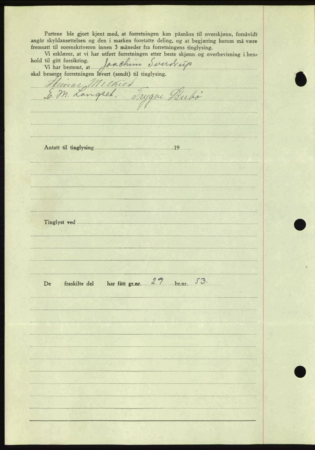 Romsdal sorenskriveri, AV/SAT-A-4149/1/2/2C: Mortgage book no. A15, 1943-1944, Diary no: : 2165/1943