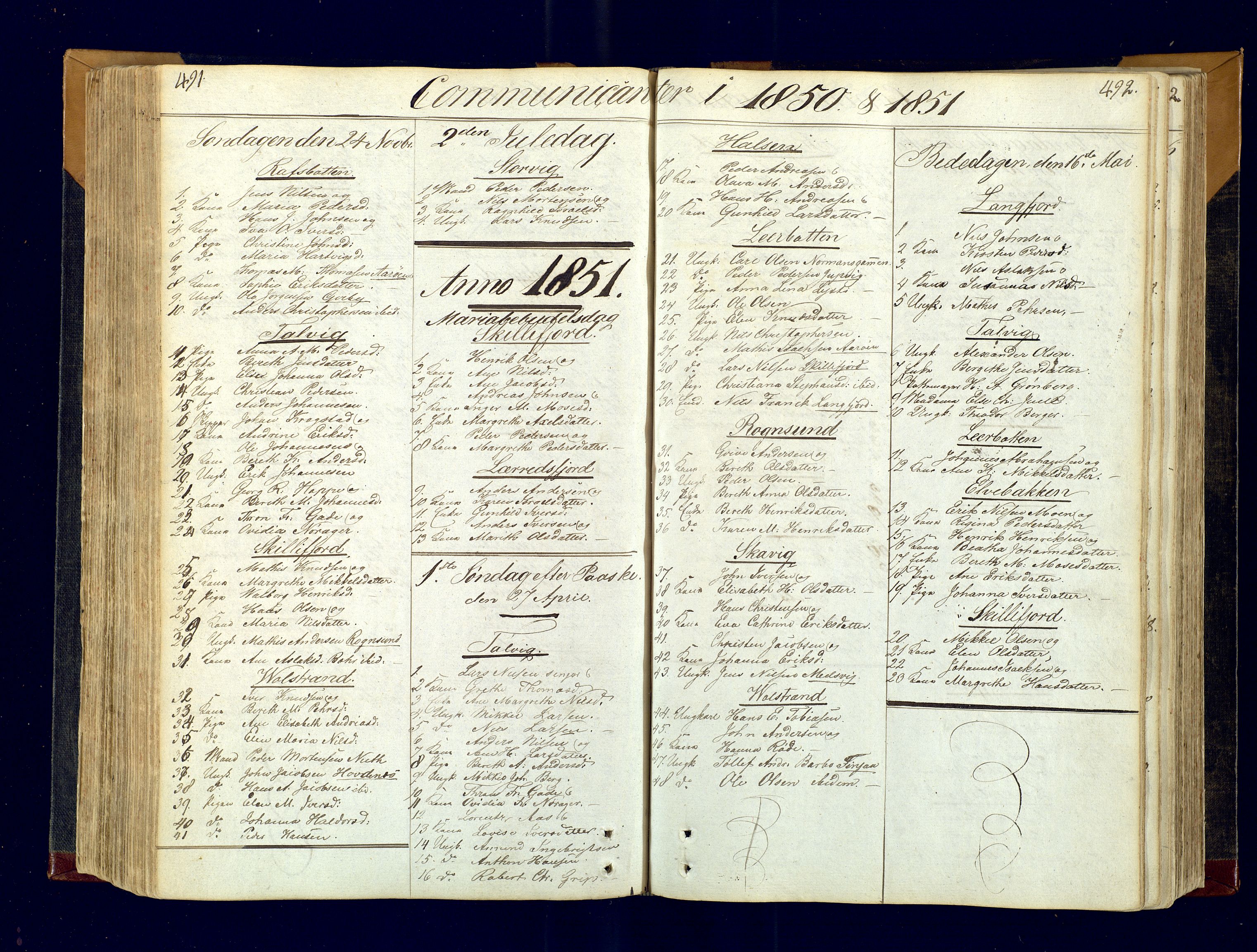 Talvik sokneprestkontor, SATØ/S-1337/H/Ha/L0007kirke: Parish register (official) no. 7, 1813-1821, p. 491-492
