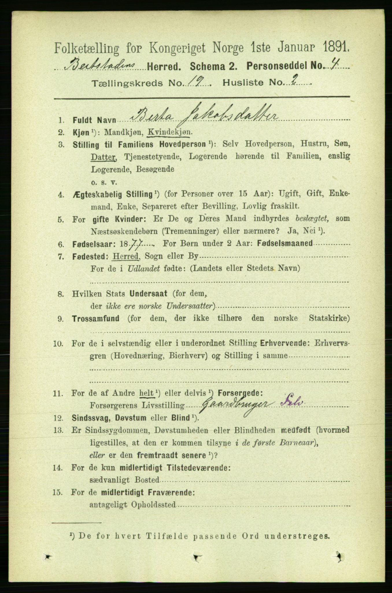 RA, 1891 census for 1727 Beitstad, 1891, p. 4826