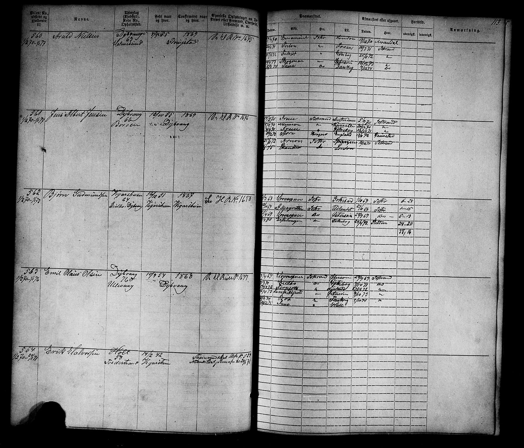 Tvedestrand mønstringskrets, AV/SAK-2031-0011/F/Fa/L0003: Annotasjonsrulle nr 1-1905 med register, U-25, 1866-1886, p. 135