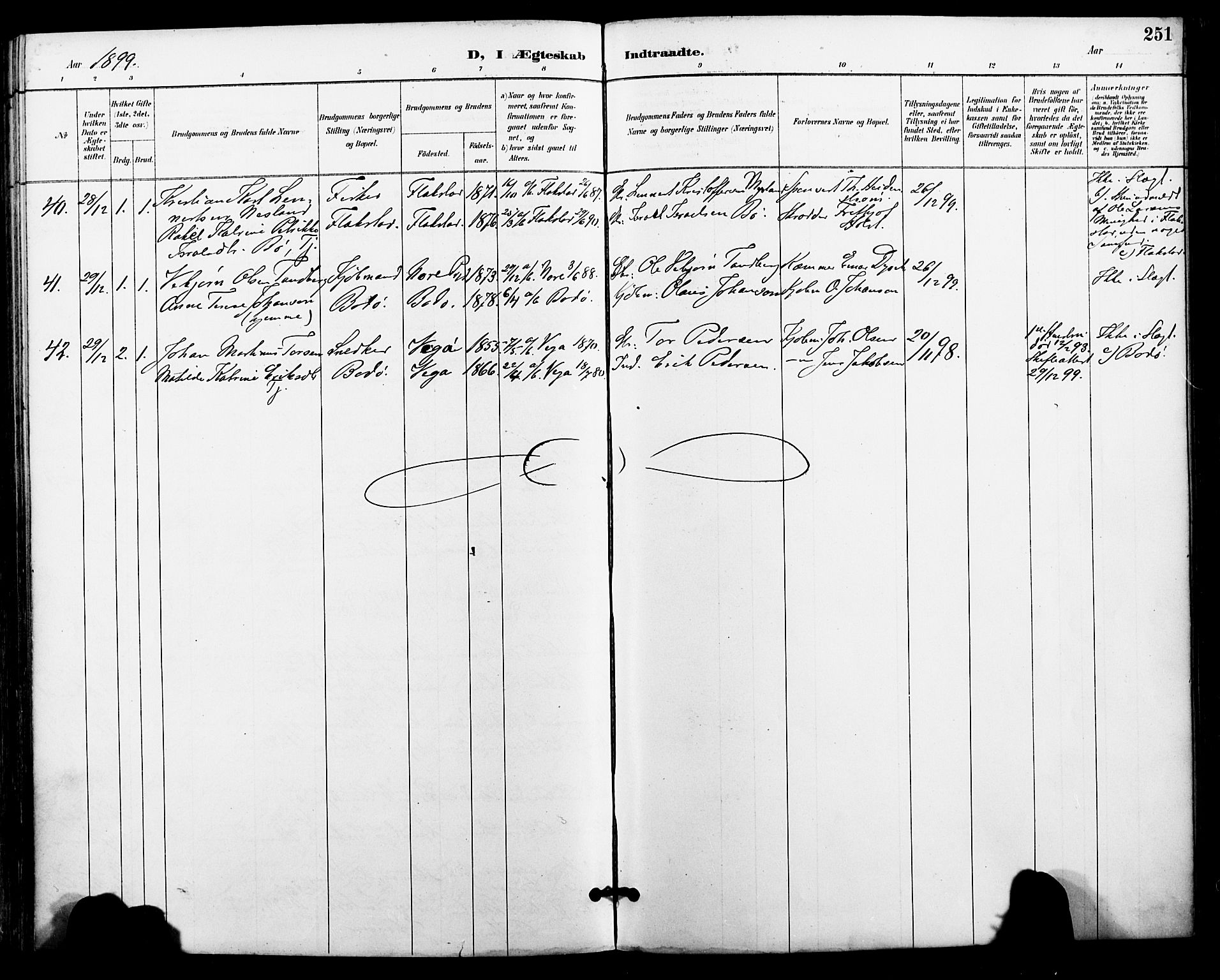 Ministerialprotokoller, klokkerbøker og fødselsregistre - Nordland, AV/SAT-A-1459/801/L0010: Parish register (official) no. 801A10, 1888-1899, p. 251