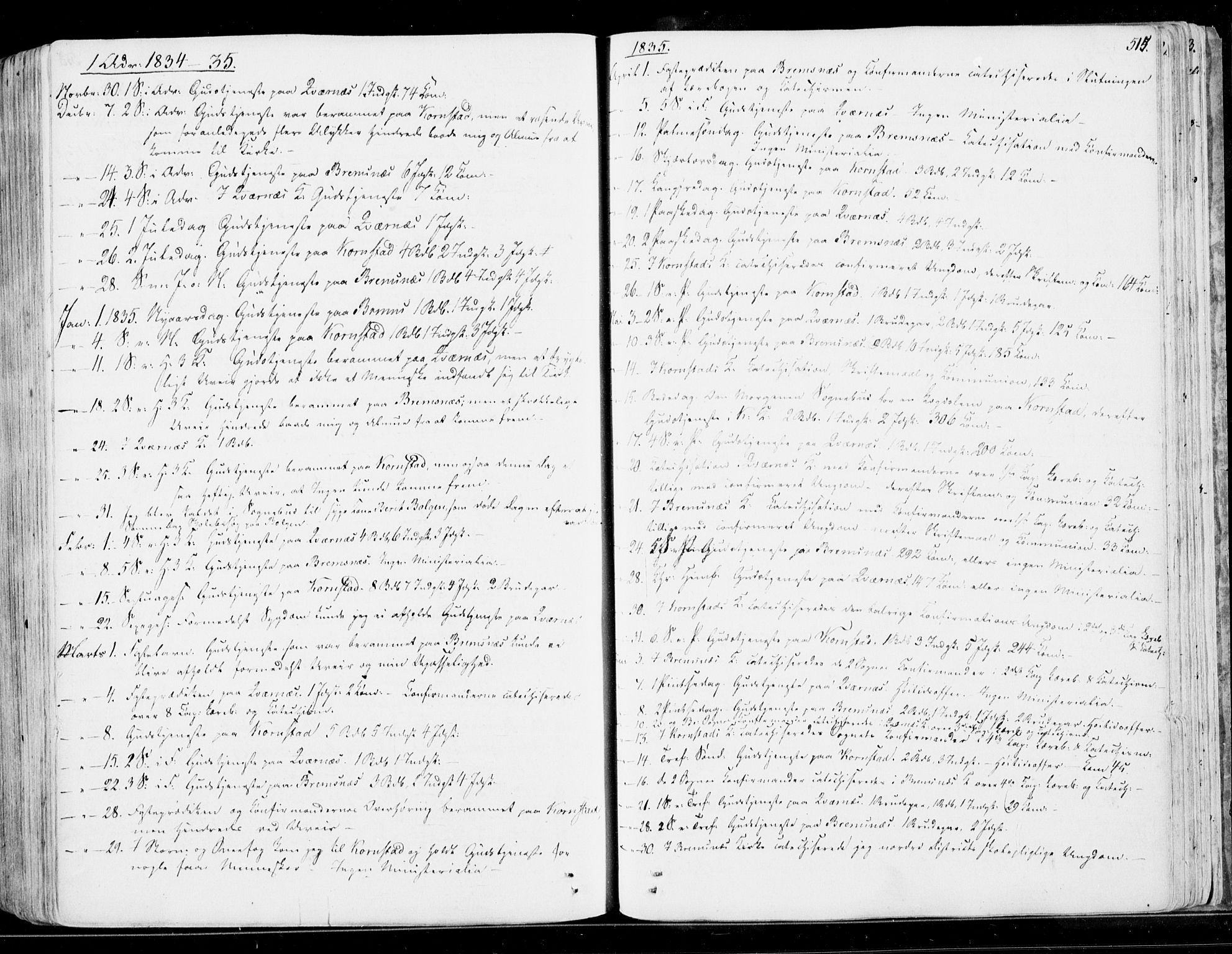 Ministerialprotokoller, klokkerbøker og fødselsregistre - Møre og Romsdal, AV/SAT-A-1454/568/L0803: Parish register (official) no. 568A10, 1830-1853, p. 515