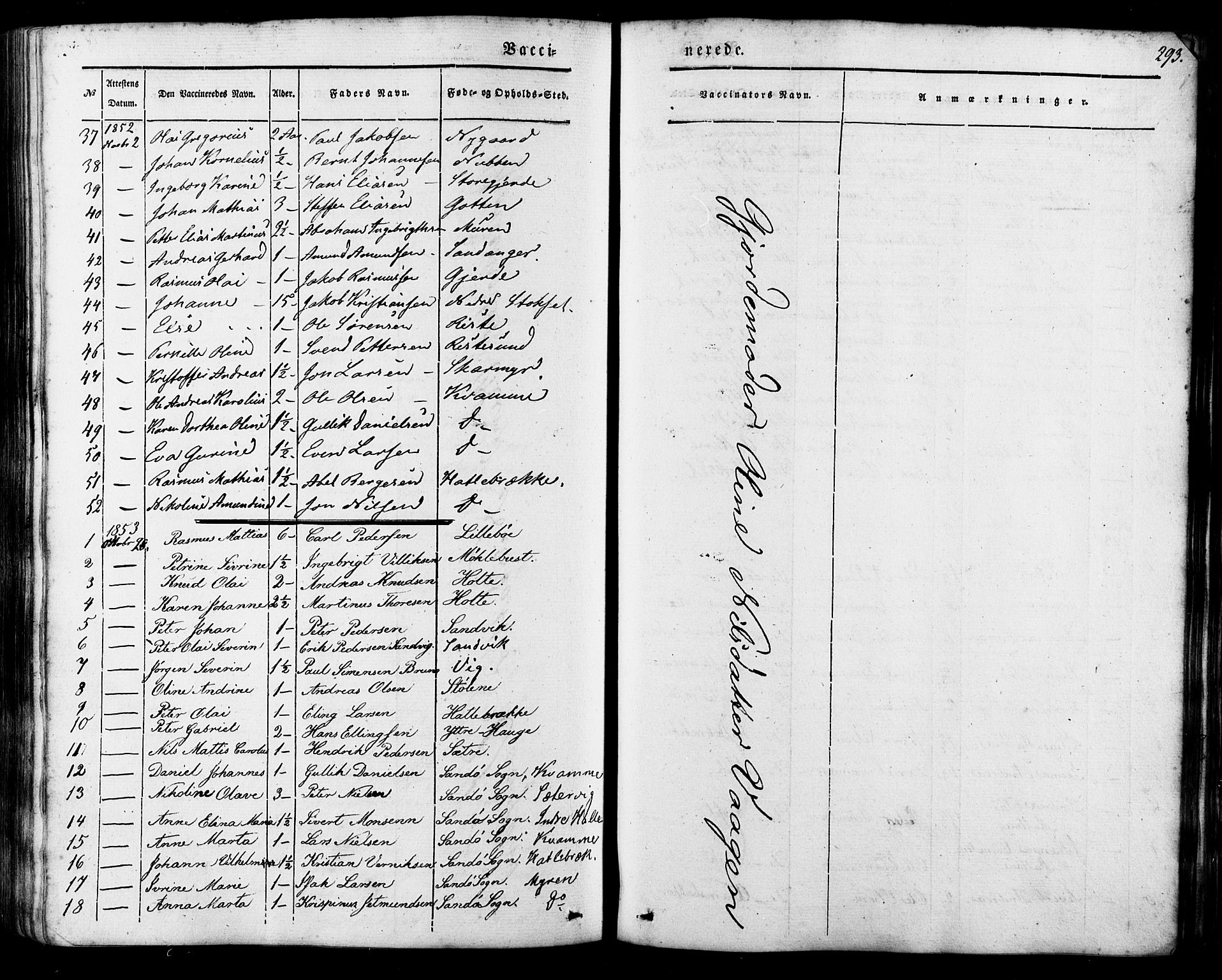 Ministerialprotokoller, klokkerbøker og fødselsregistre - Møre og Romsdal, AV/SAT-A-1454/503/L0034: Parish register (official) no. 503A02, 1841-1884, p. 293