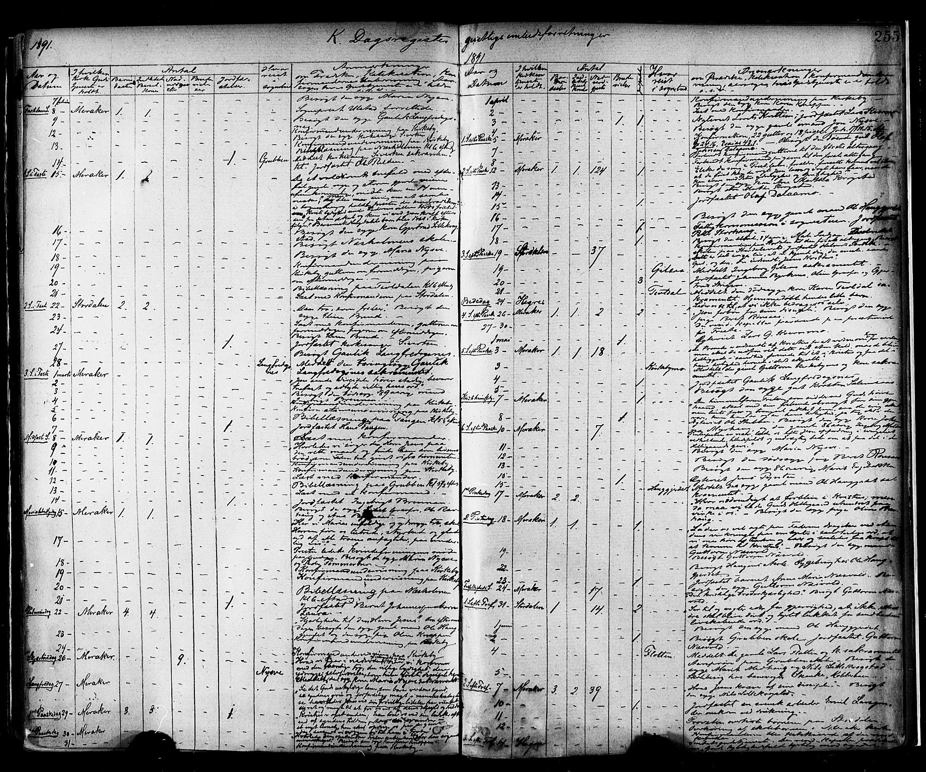 Ministerialprotokoller, klokkerbøker og fødselsregistre - Nord-Trøndelag, SAT/A-1458/706/L0047: Parish register (official) no. 706A03, 1878-1892, p. 255