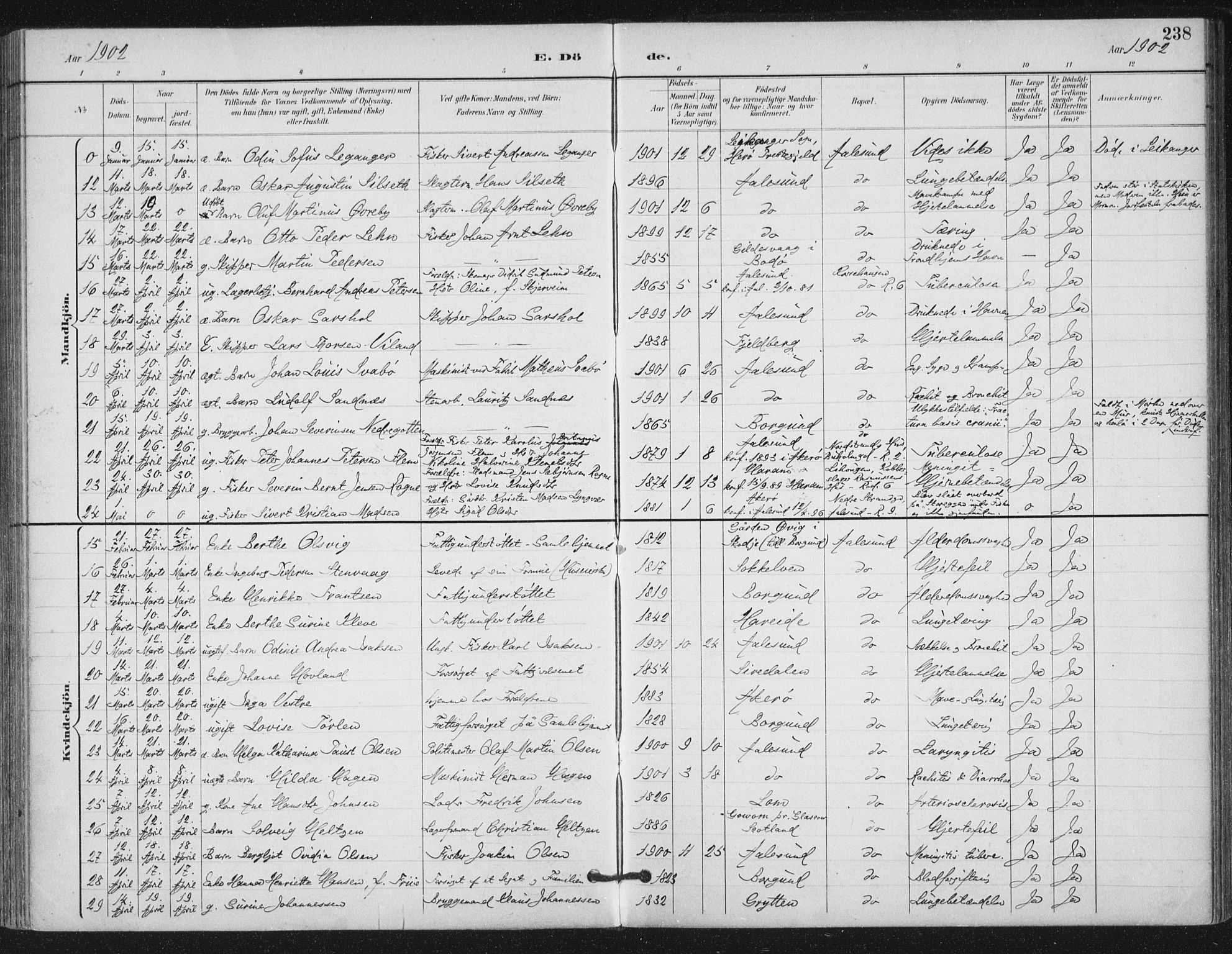 Ministerialprotokoller, klokkerbøker og fødselsregistre - Møre og Romsdal, AV/SAT-A-1454/529/L0457: Parish register (official) no. 529A07, 1894-1903, p. 238