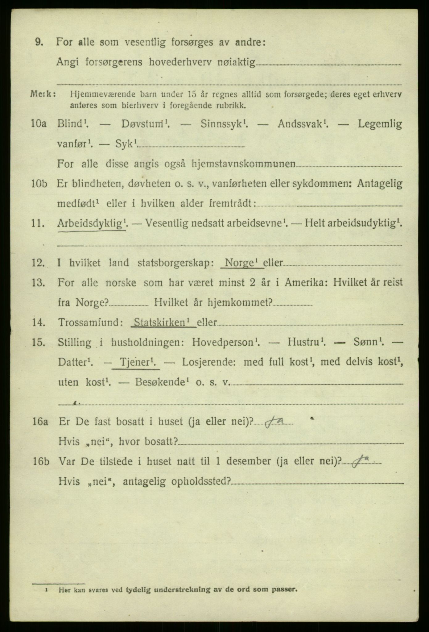 SAB, 1920 census for Hyllestad, 1920, p. 3507