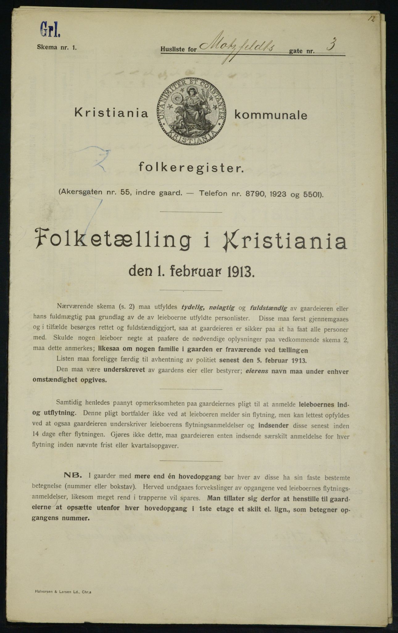 OBA, Municipal Census 1913 for Kristiania, 1913, p. 65821