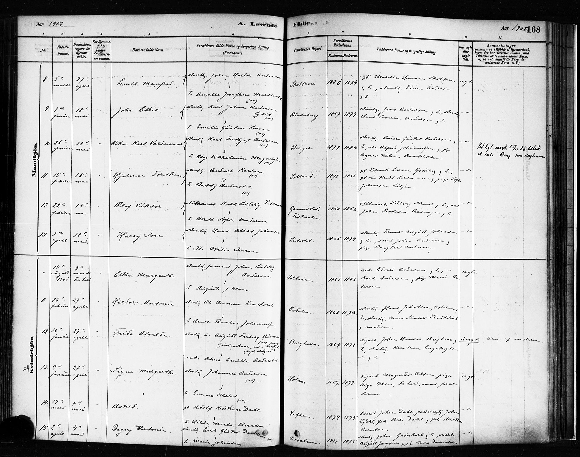 Idd prestekontor Kirkebøker, SAO/A-10911/F/Fc/L0006a: Parish register (official) no. III 6A, 1878-1903, p. 168