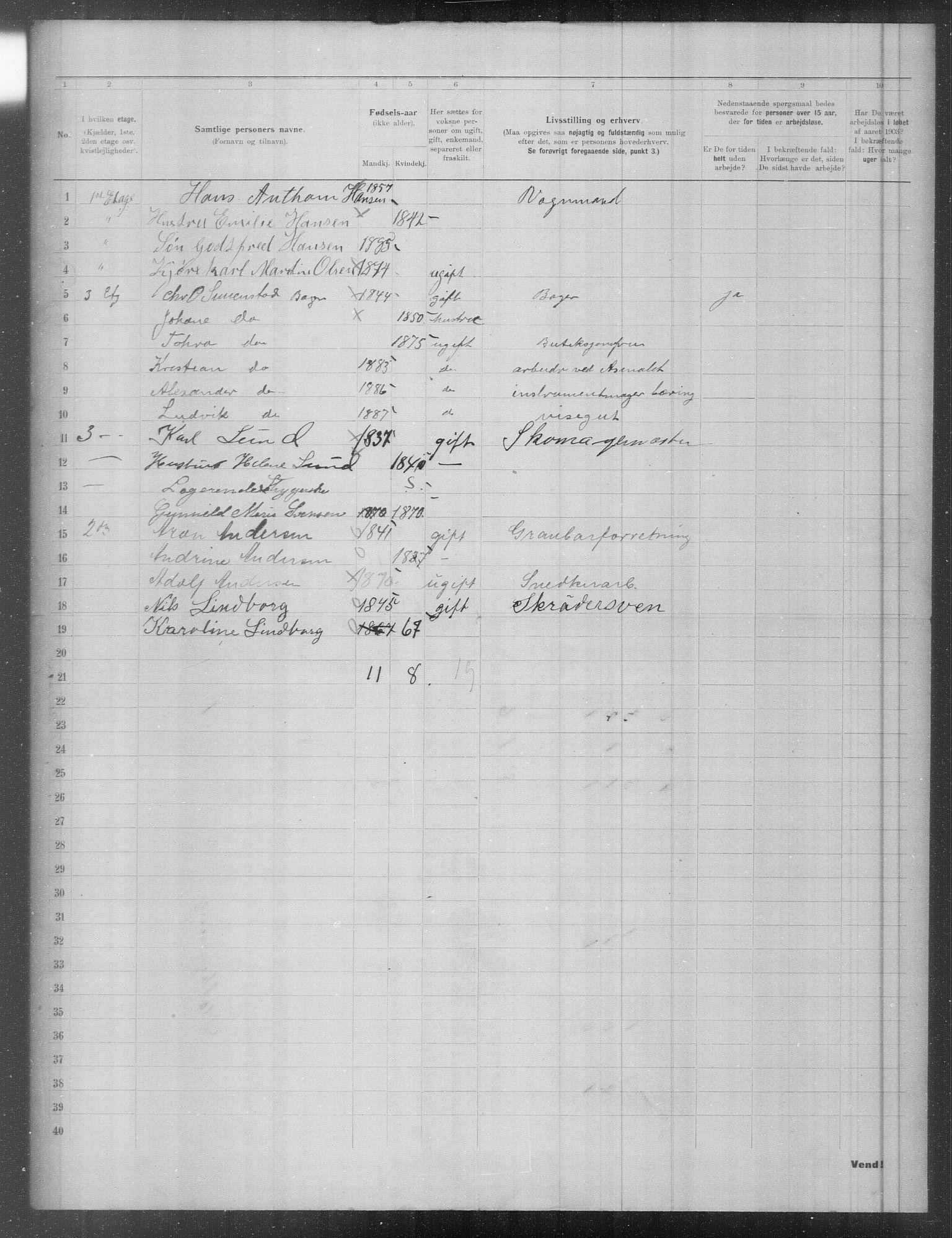 OBA, Municipal Census 1903 for Kristiania, 1903, p. 4850