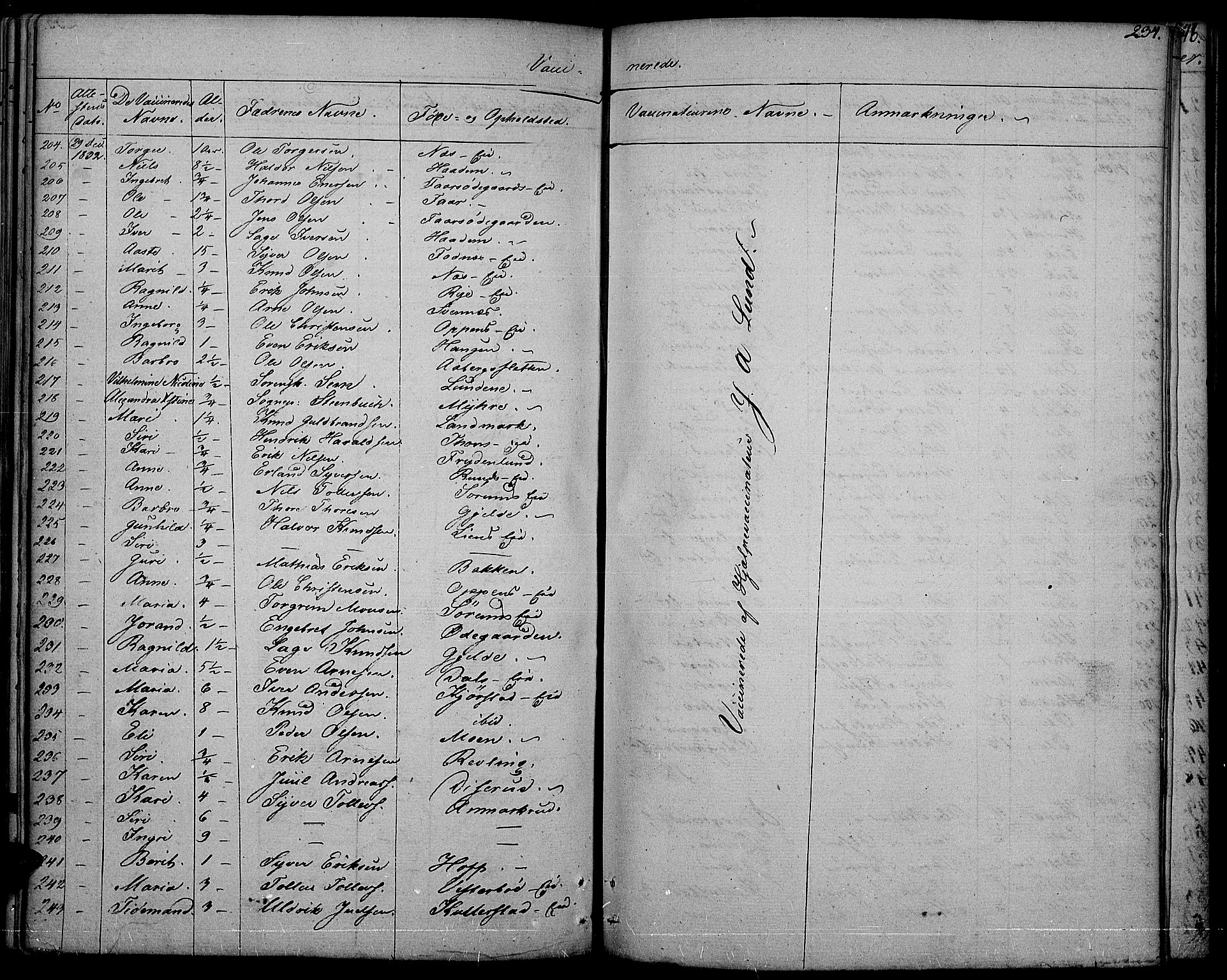Nord-Aurdal prestekontor, SAH/PREST-132/H/Ha/Haa/L0003: Parish register (official) no. 3, 1828-1841, p. 234