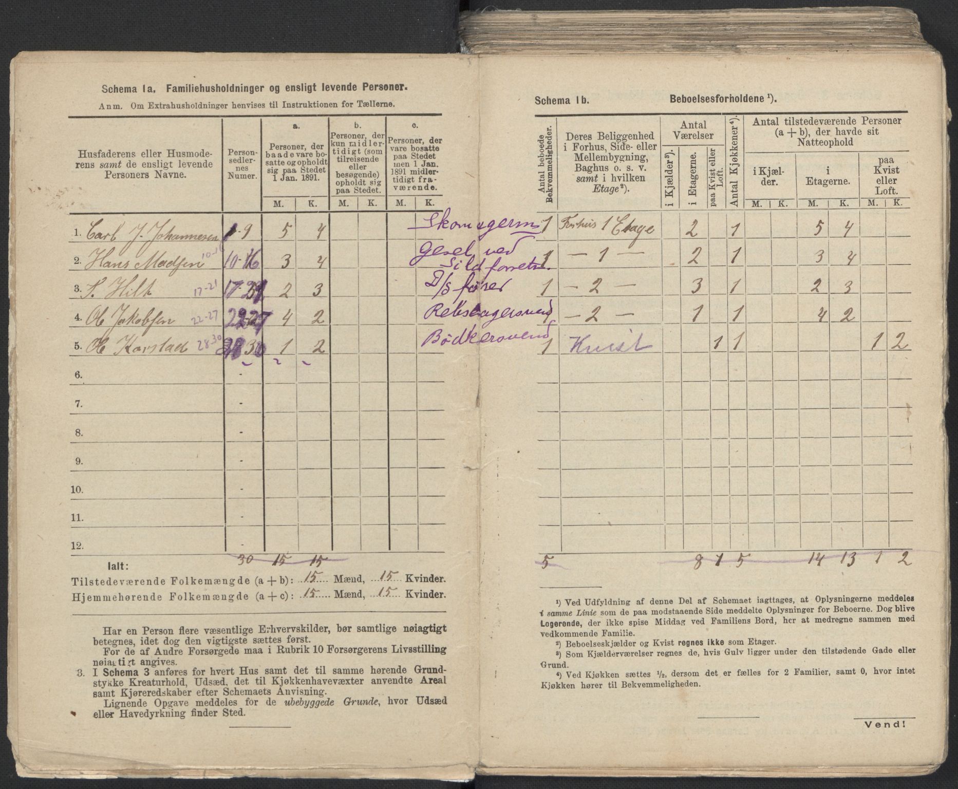 RA, 1891 Census for 1301 Bergen, 1891, p. 6079