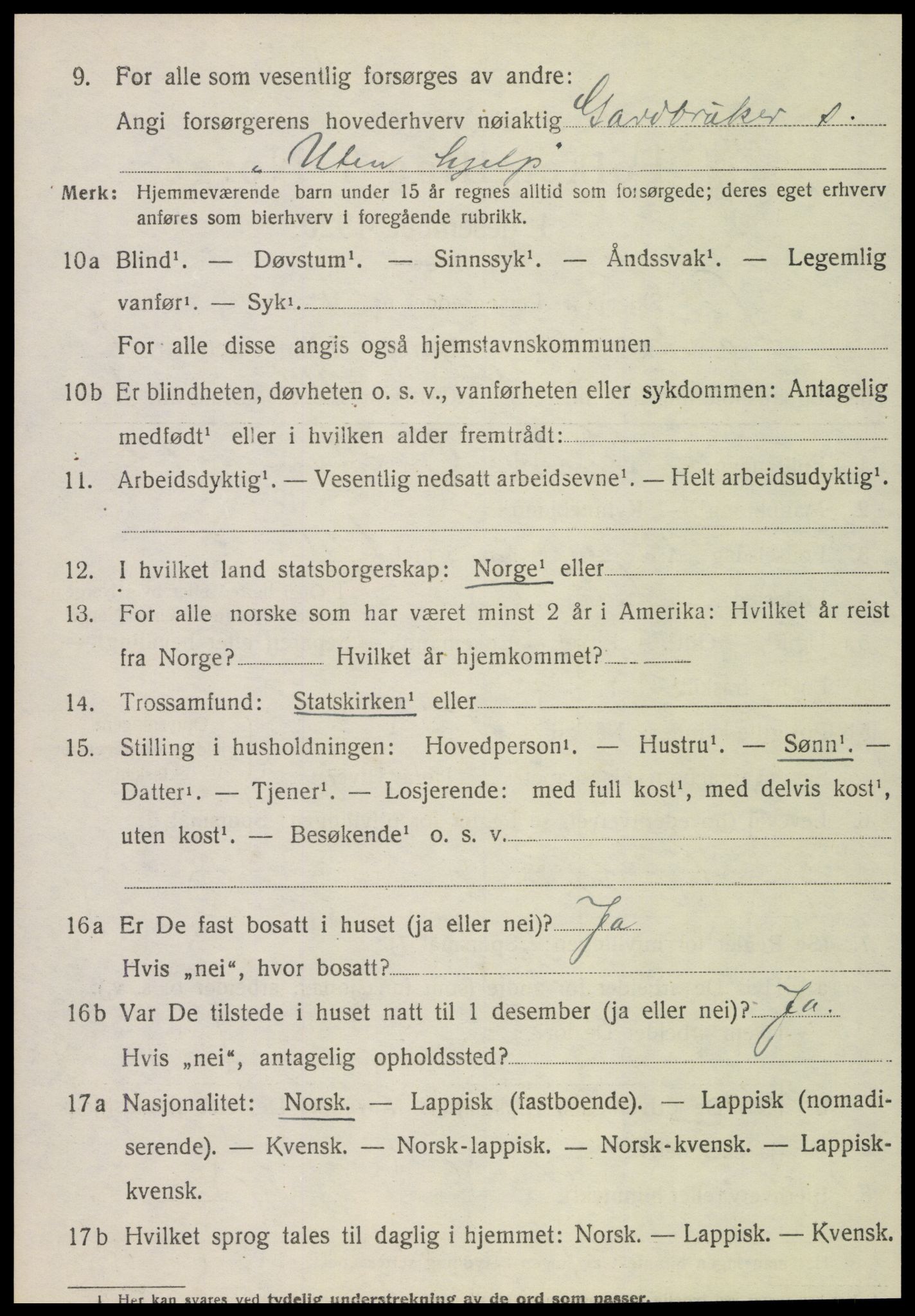 SAT, 1920 census for Lånke, 1920, p. 567