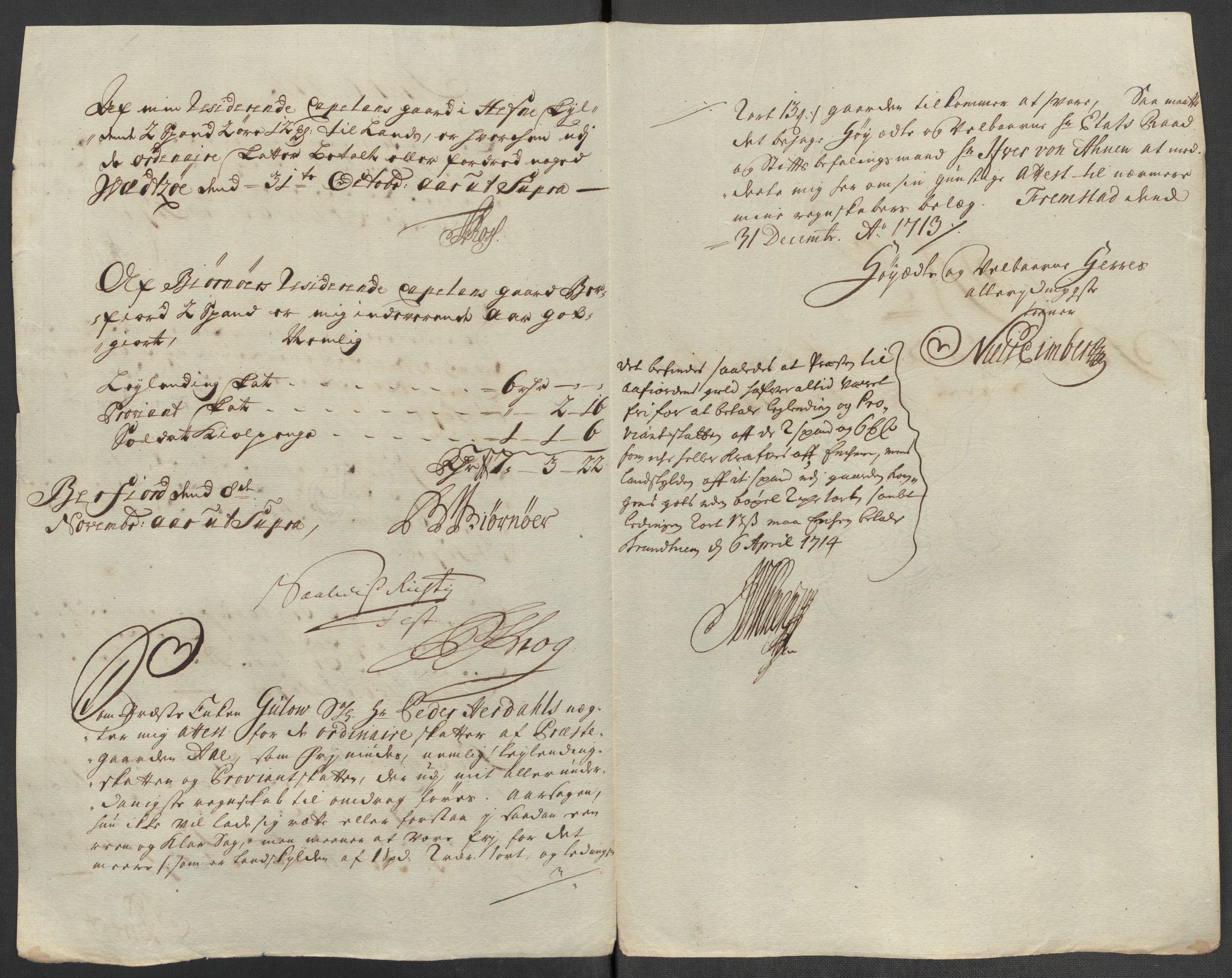 Rentekammeret inntil 1814, Reviderte regnskaper, Fogderegnskap, AV/RA-EA-4092/R57/L3861: Fogderegnskap Fosen, 1712-1713, p. 453