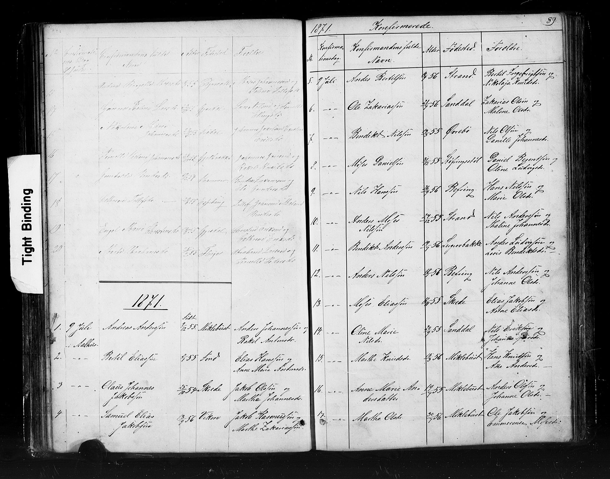 Jølster sokneprestembete, SAB/A-80701/H/Hab/Haba/L0001: Parish register (copy) no. A 1, 1853-1894, p. 89