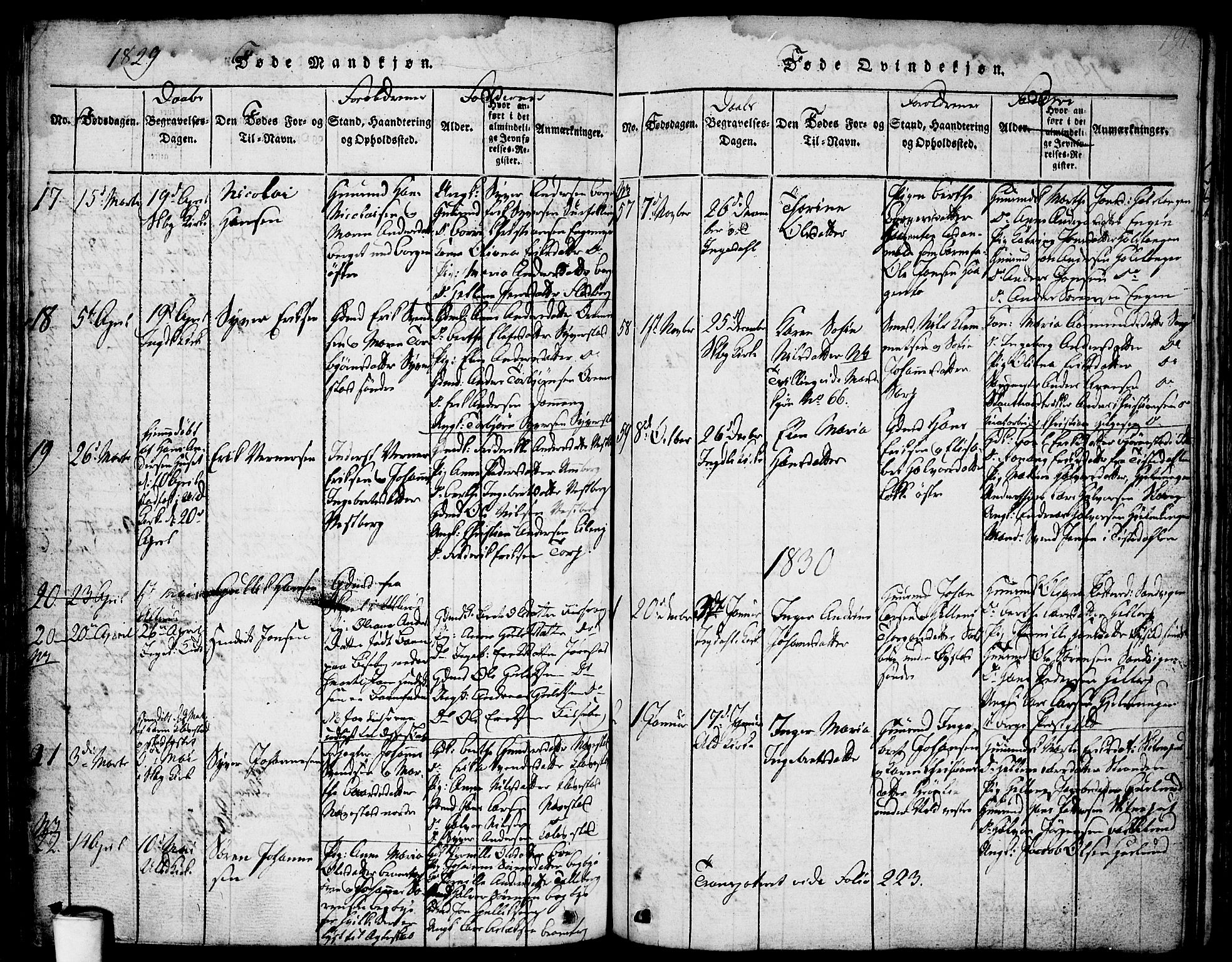 Skjeberg prestekontor Kirkebøker, SAO/A-10923/F/Fa/L0004: Parish register (official) no. I 4, 1815-1830, p. 191