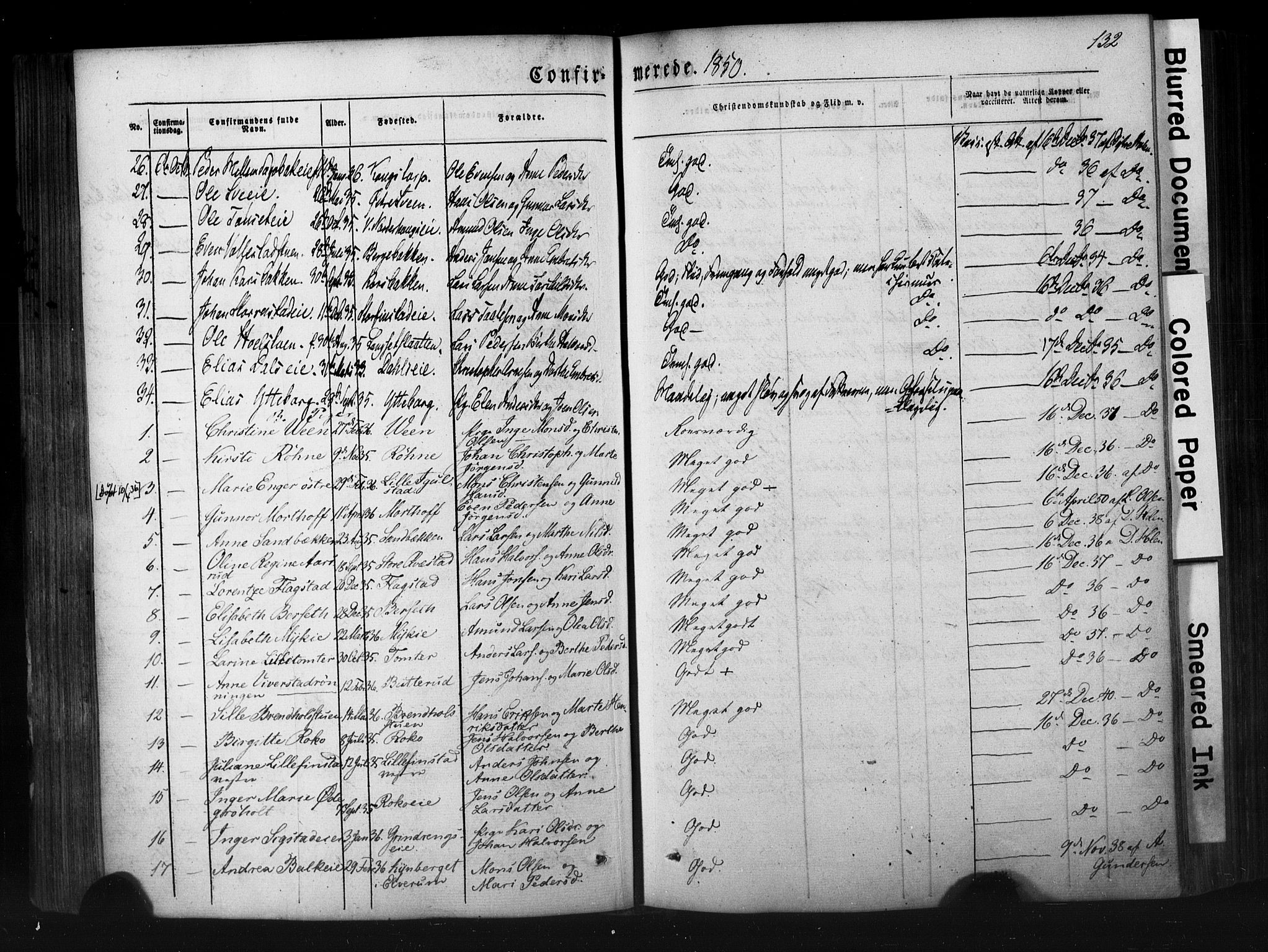 Løten prestekontor, AV/SAH-PREST-022/K/Ka/L0007: Parish register (official) no. 7, 1850-1859, p. 132