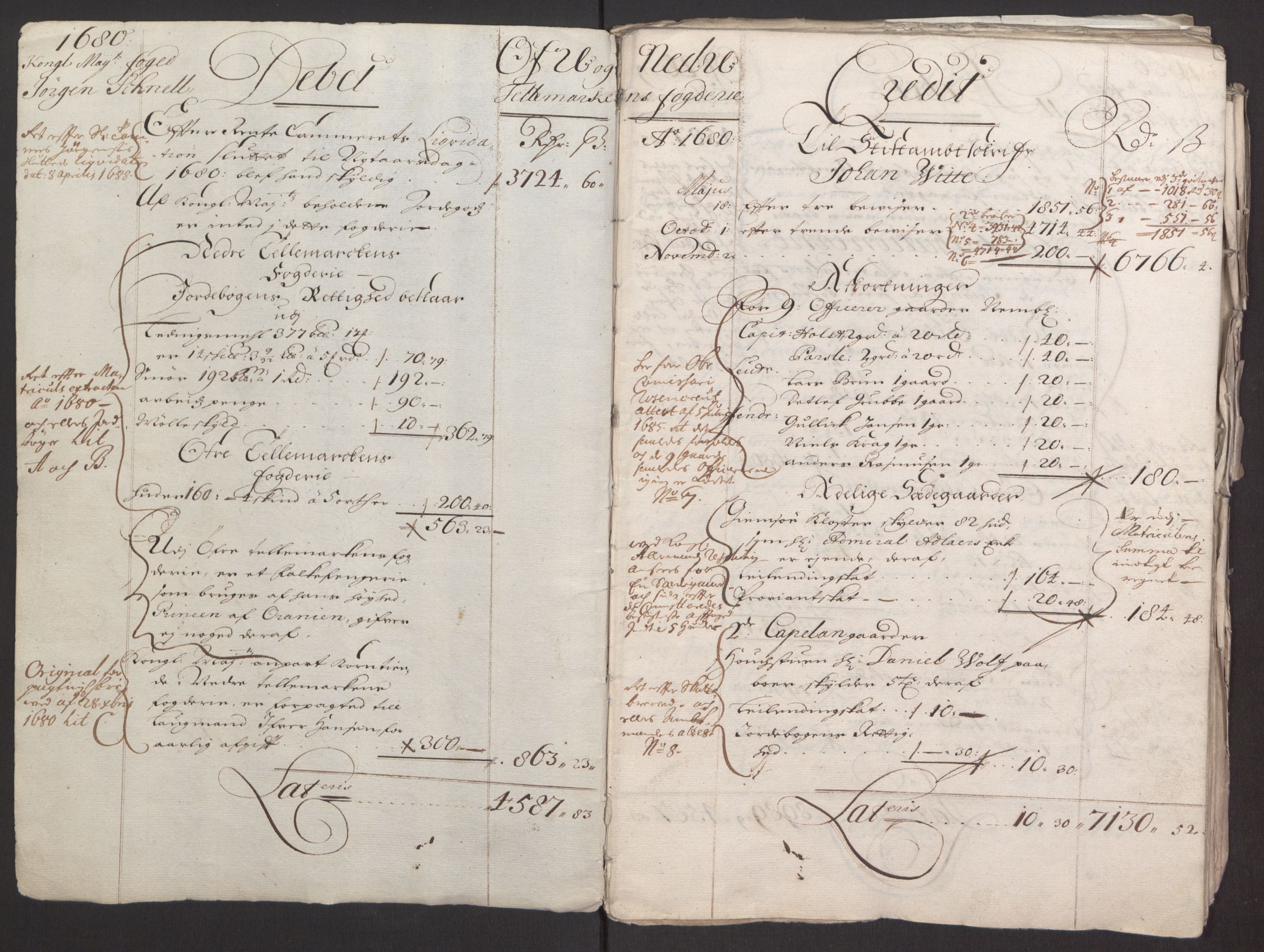 Rentekammeret inntil 1814, Reviderte regnskaper, Fogderegnskap, RA/EA-4092/R35/L2075: Fogderegnskap Øvre og Nedre Telemark, 1680-1684, p. 4