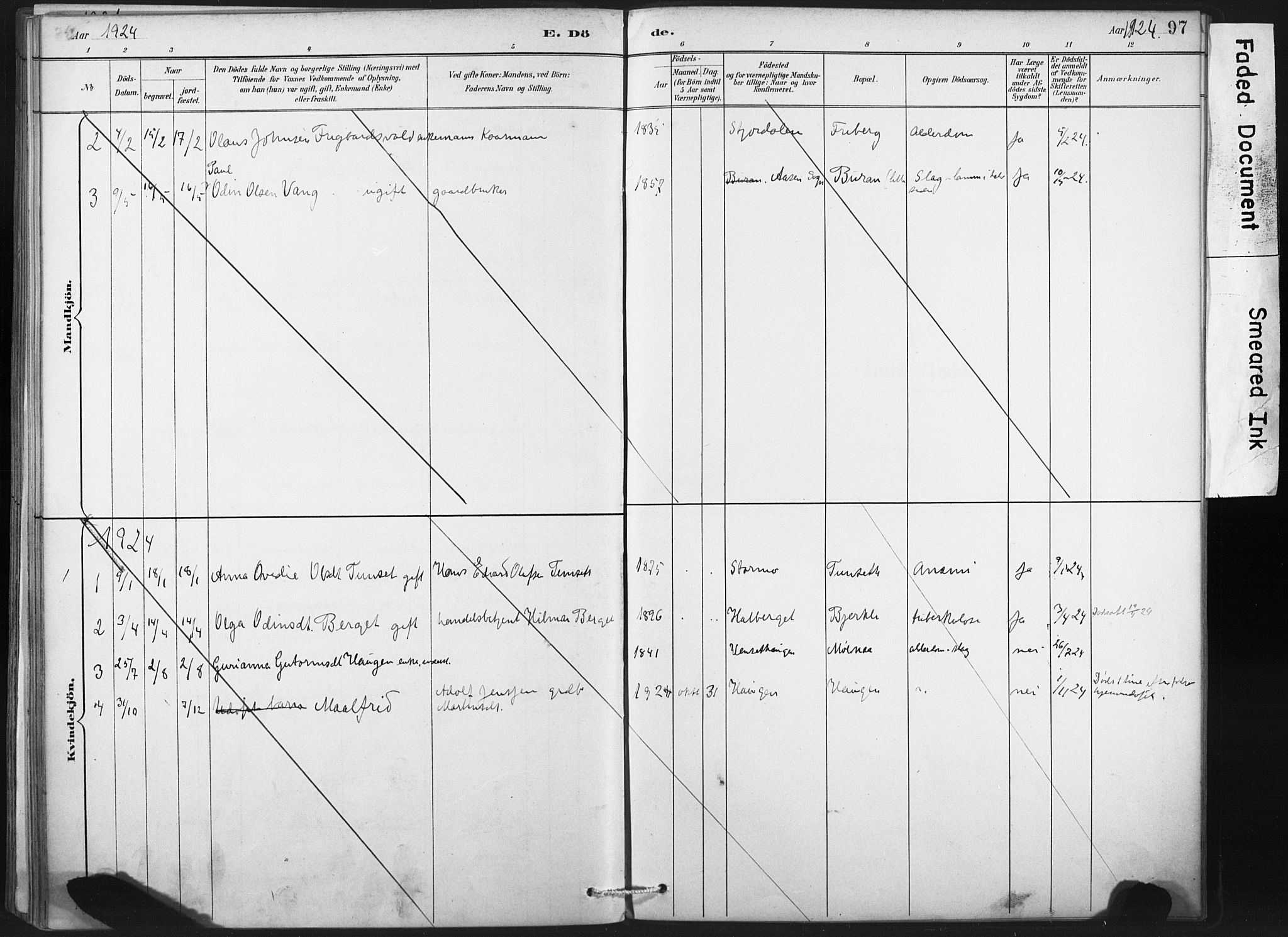 Ministerialprotokoller, klokkerbøker og fødselsregistre - Nord-Trøndelag, SAT/A-1458/718/L0175: Parish register (official) no. 718A01, 1890-1923, p. 97