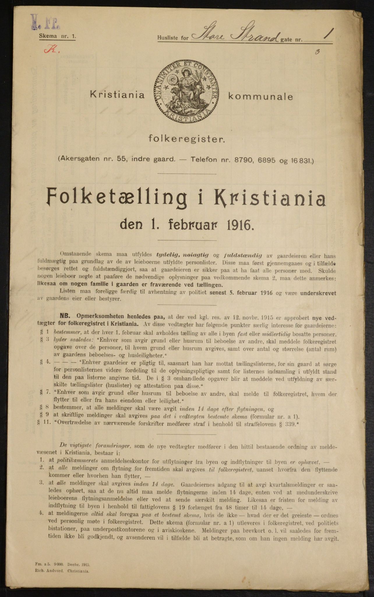 OBA, Municipal Census 1916 for Kristiania, 1916, p. 105647