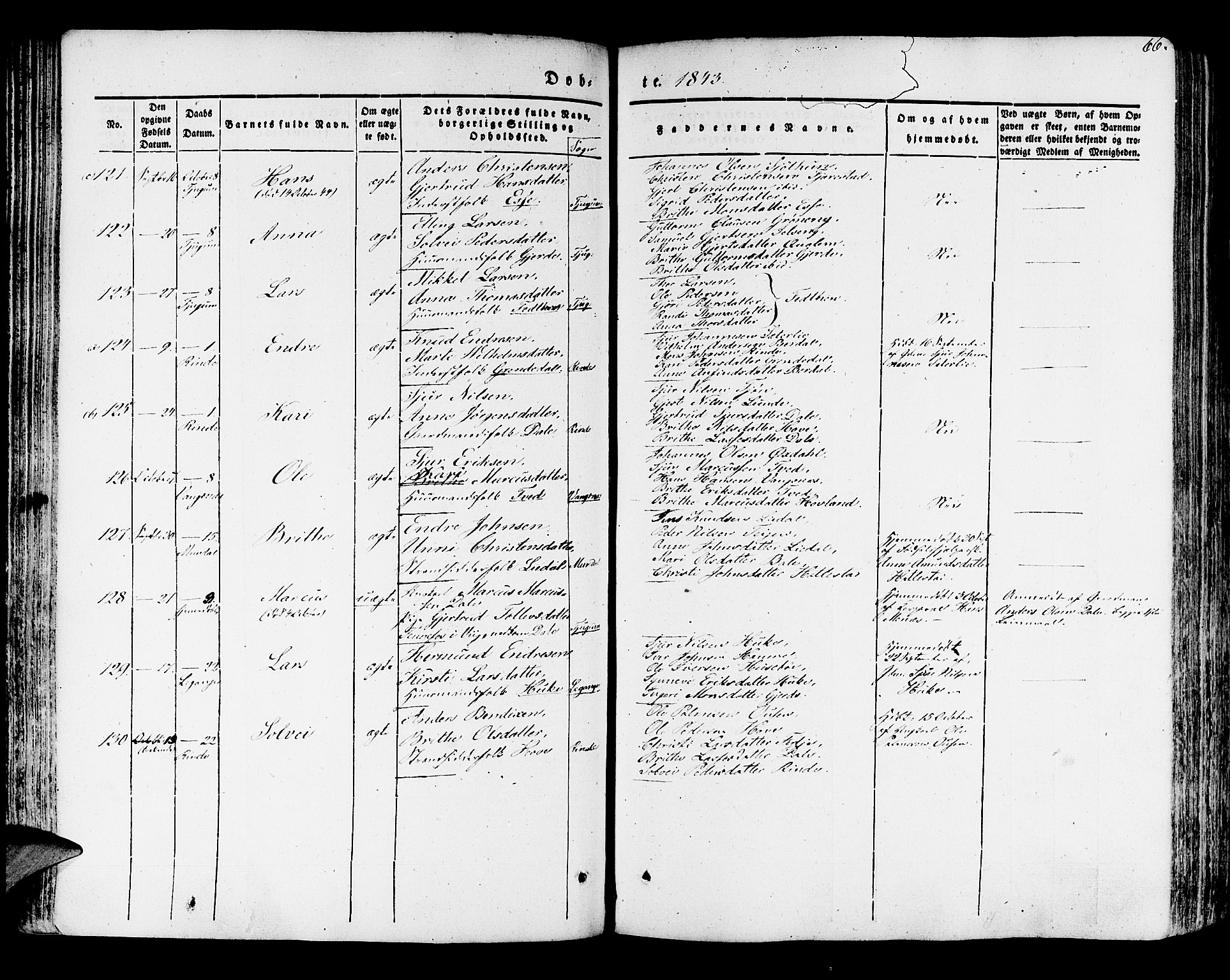 Leikanger sokneprestembete, AV/SAB-A-81001/H/Haa/Haaa/L0007: Parish register (official) no. A 7, 1838-1851, p. 66