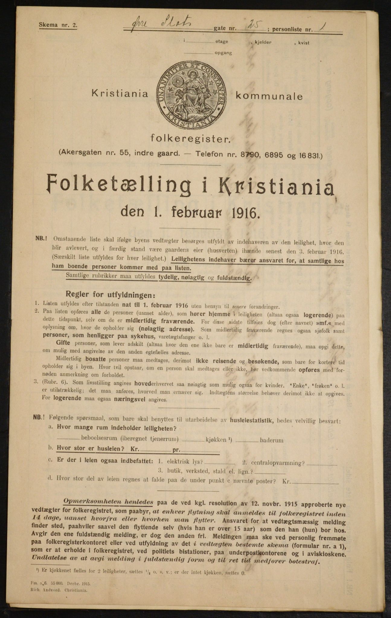 OBA, Municipal Census 1916 for Kristiania, 1916, p. 133718