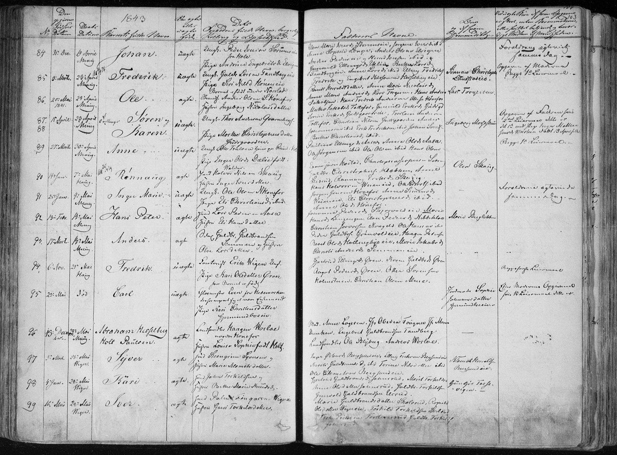 Norderhov kirkebøker, SAKO/A-237/F/Fa/L0010: Parish register (official) no. 10, 1837-1847, p. 103