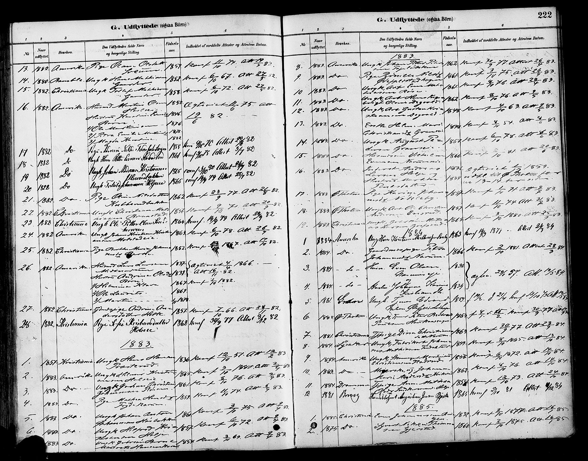 Vestre Toten prestekontor, AV/SAH-PREST-108/H/Ha/Haa/L0010: Parish register (official) no. 10, 1878-1894, p. 222
