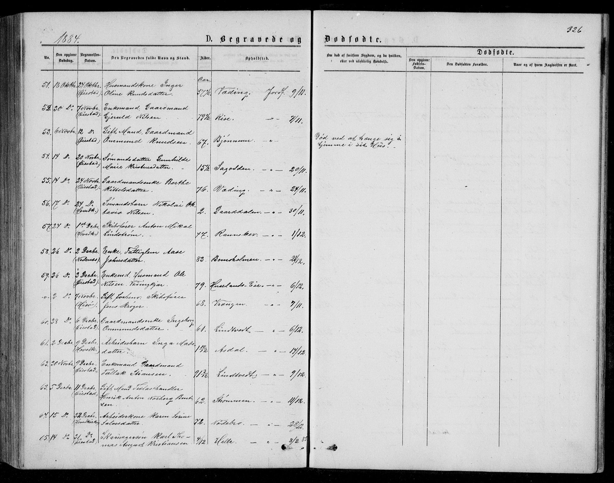 Øyestad sokneprestkontor, AV/SAK-1111-0049/F/Fb/L0008: Parish register (copy) no. B 8, 1872-1886, p. 326