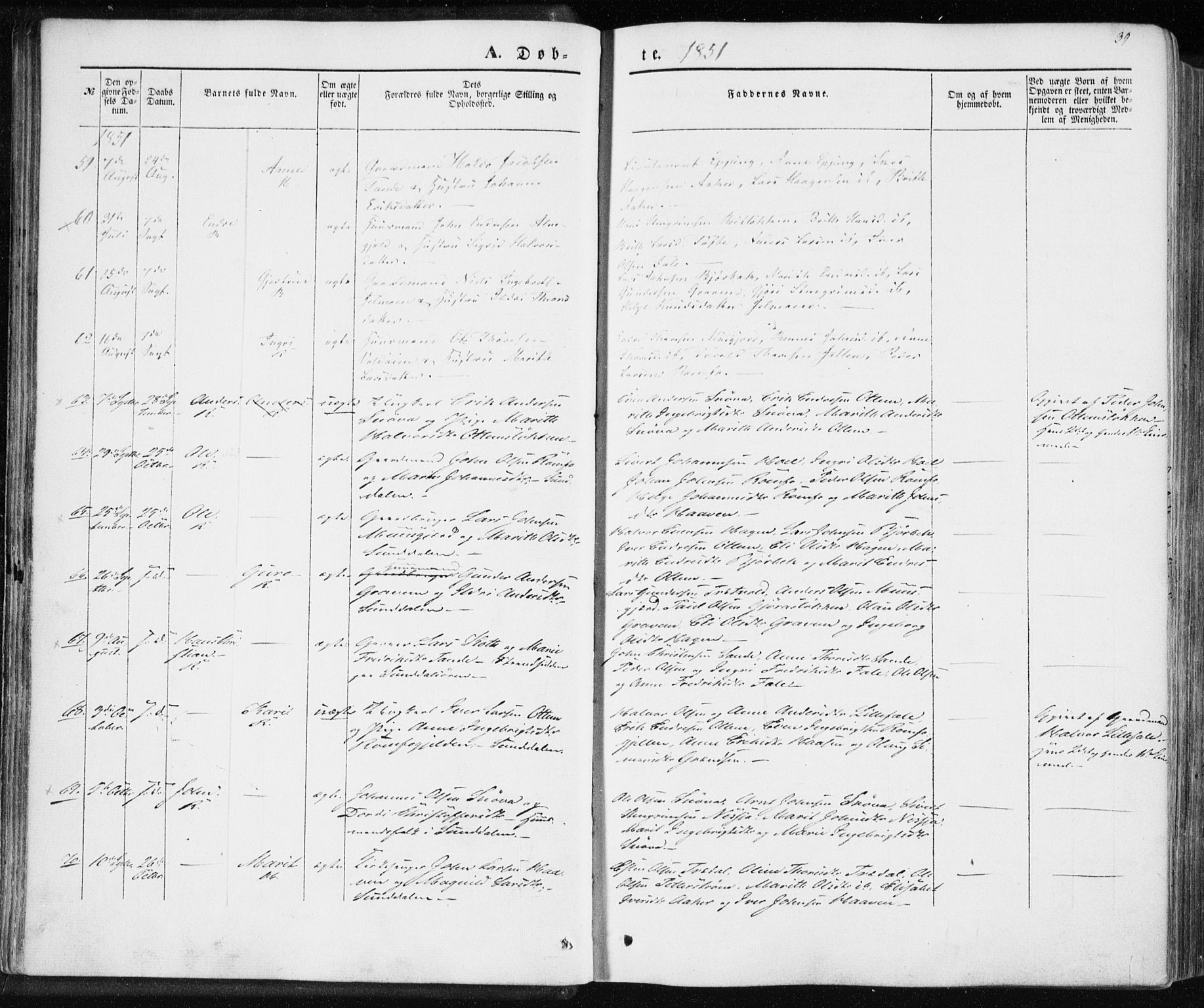 Ministerialprotokoller, klokkerbøker og fødselsregistre - Møre og Romsdal, AV/SAT-A-1454/590/L1013: Parish register (official) no. 590A05, 1847-1877, p. 39