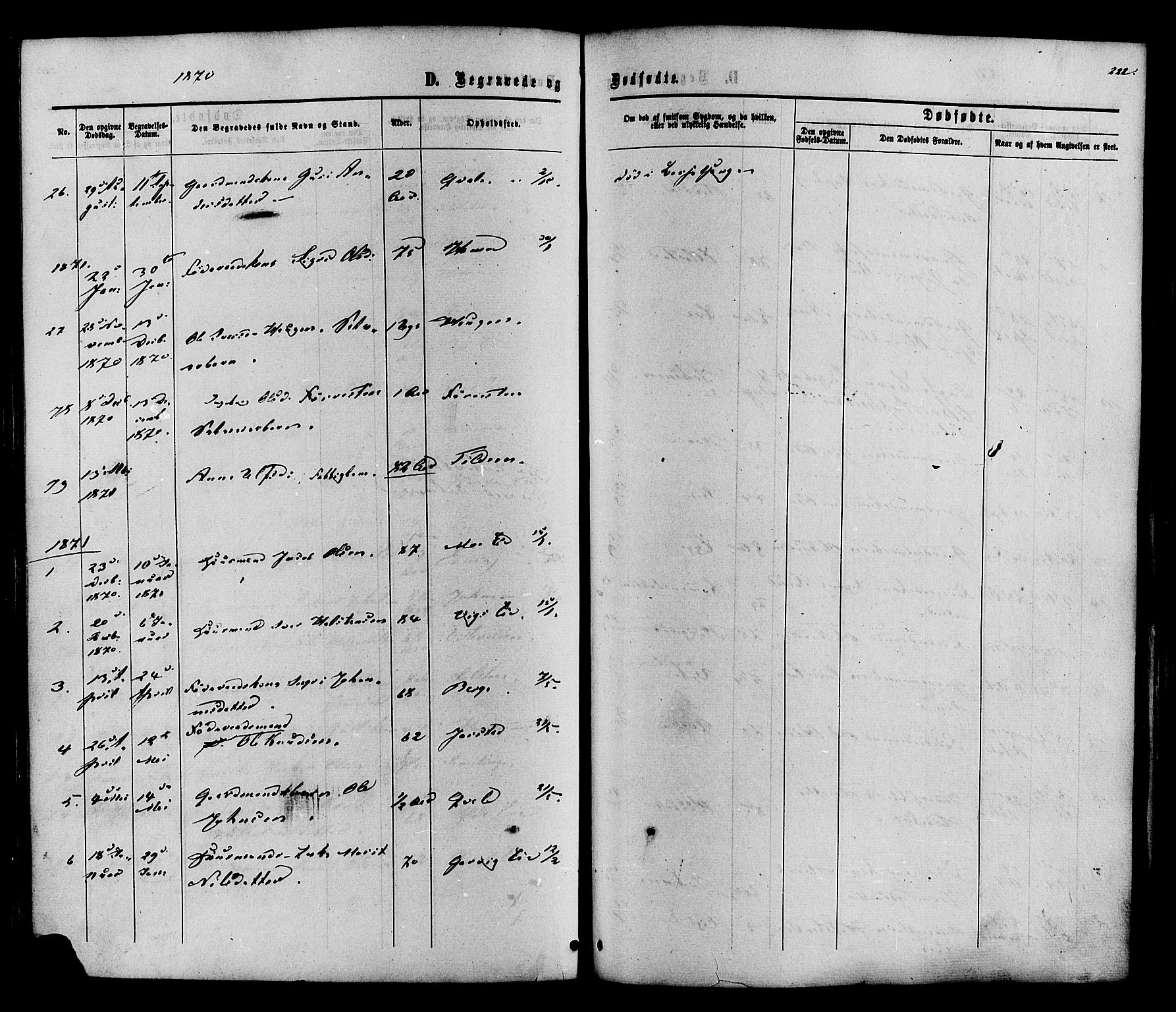 Vestre Slidre prestekontor, SAH/PREST-136/H/Ha/Haa/L0003: Parish register (official) no. 3, 1865-1880, p. 222