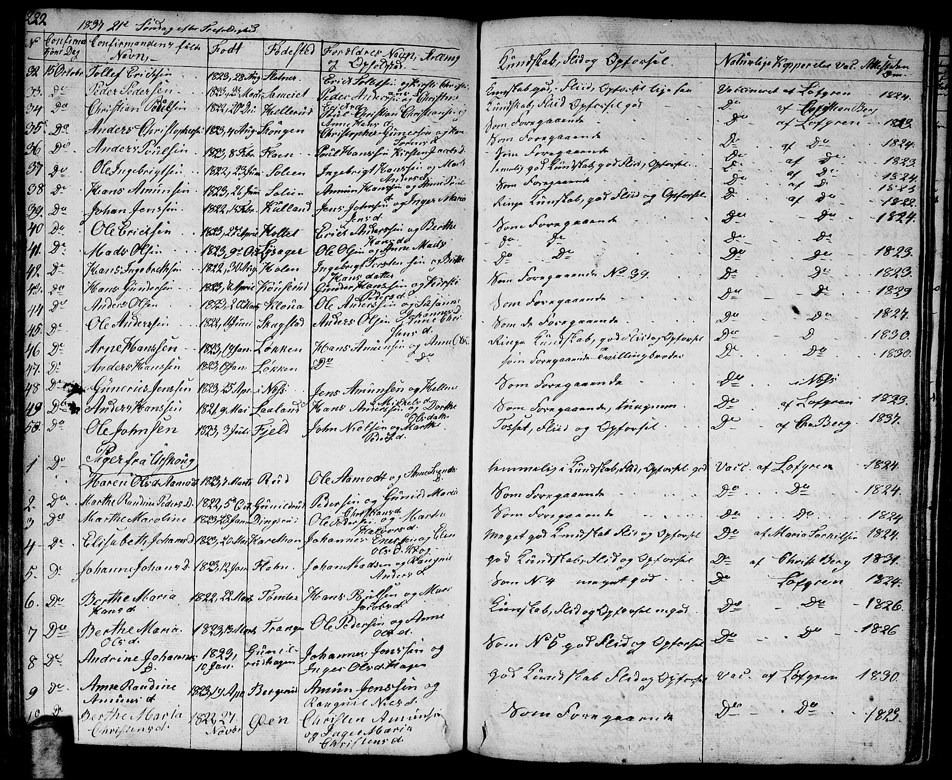 Aurskog prestekontor Kirkebøker, AV/SAO-A-10304a/G/Ga/L0002: Parish register (copy) no. I 2, 1829-1857, p. 222