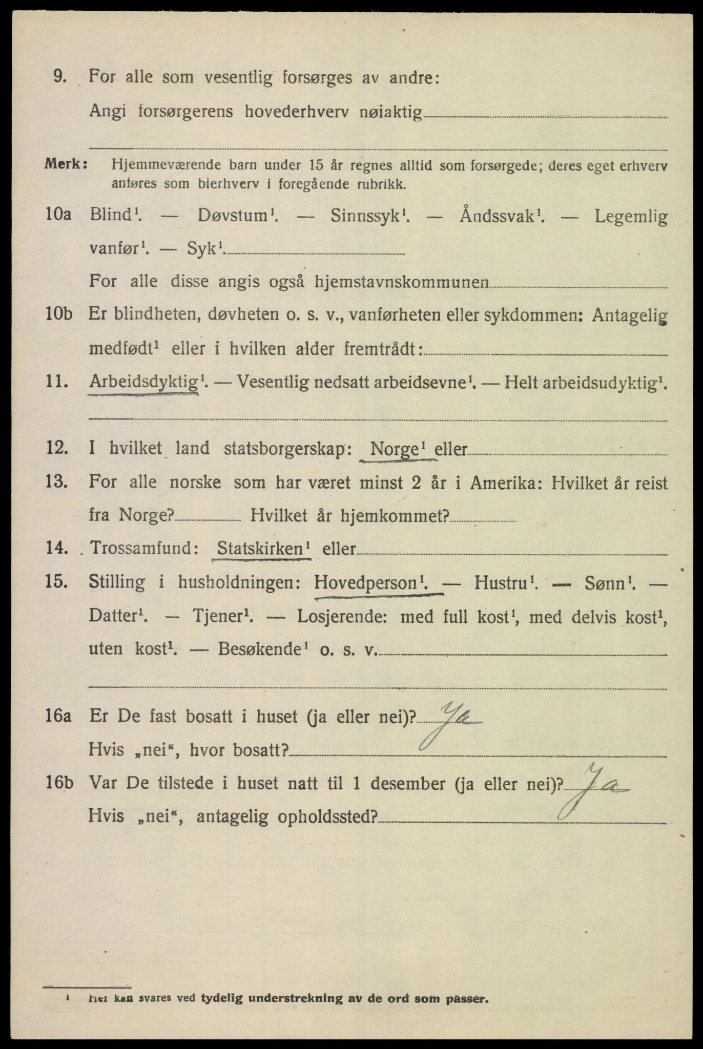 SAK, 1920 census for Sør-Audnedal, 1920, p. 5316