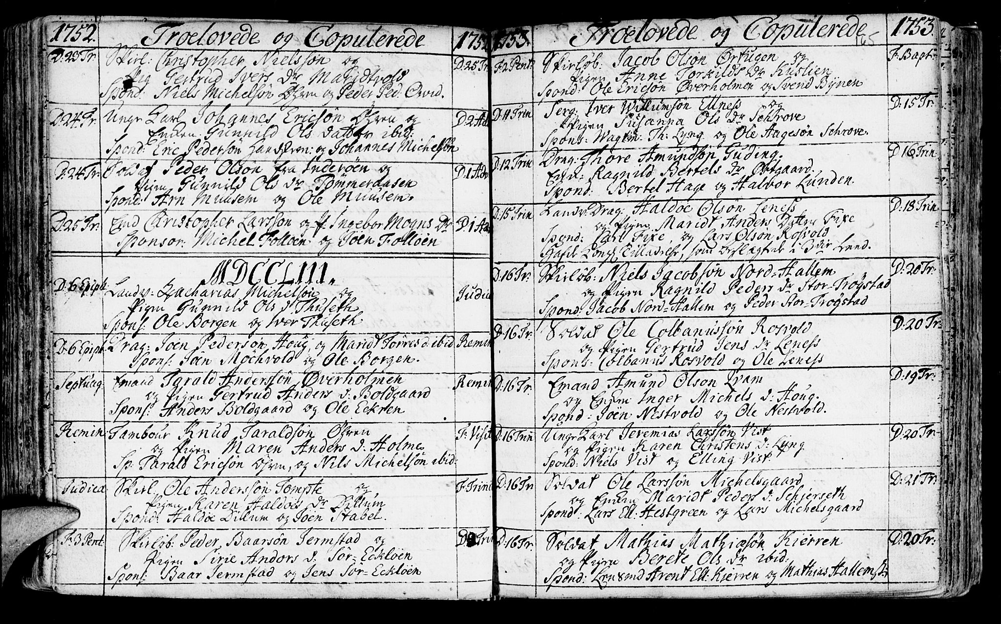 Ministerialprotokoller, klokkerbøker og fødselsregistre - Nord-Trøndelag, SAT/A-1458/723/L0231: Parish register (official) no. 723A02, 1748-1780, p. 165