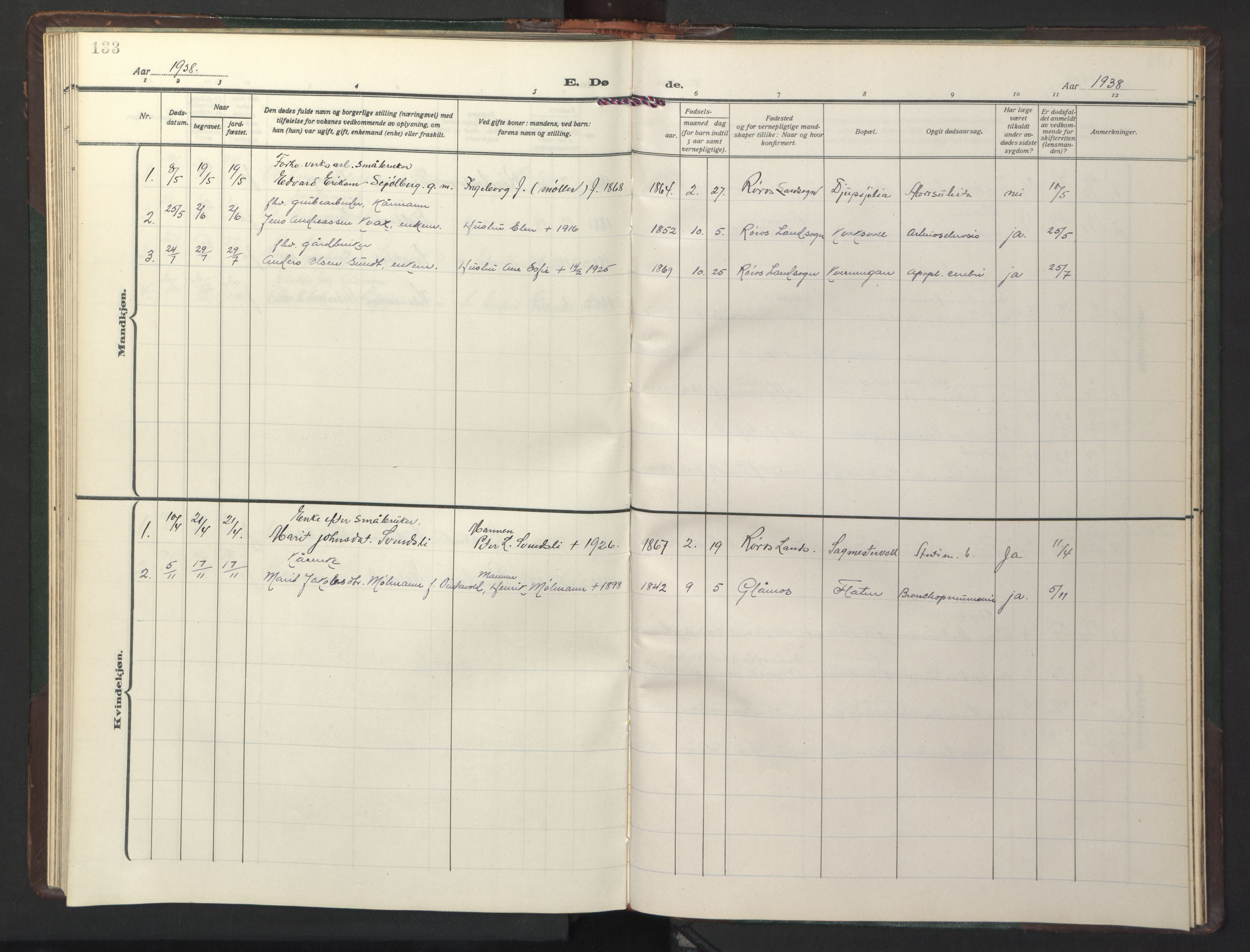 Ministerialprotokoller, klokkerbøker og fødselsregistre - Sør-Trøndelag, SAT/A-1456/681/L0944: Parish register (copy) no. 681C08, 1926-1954, p. 133