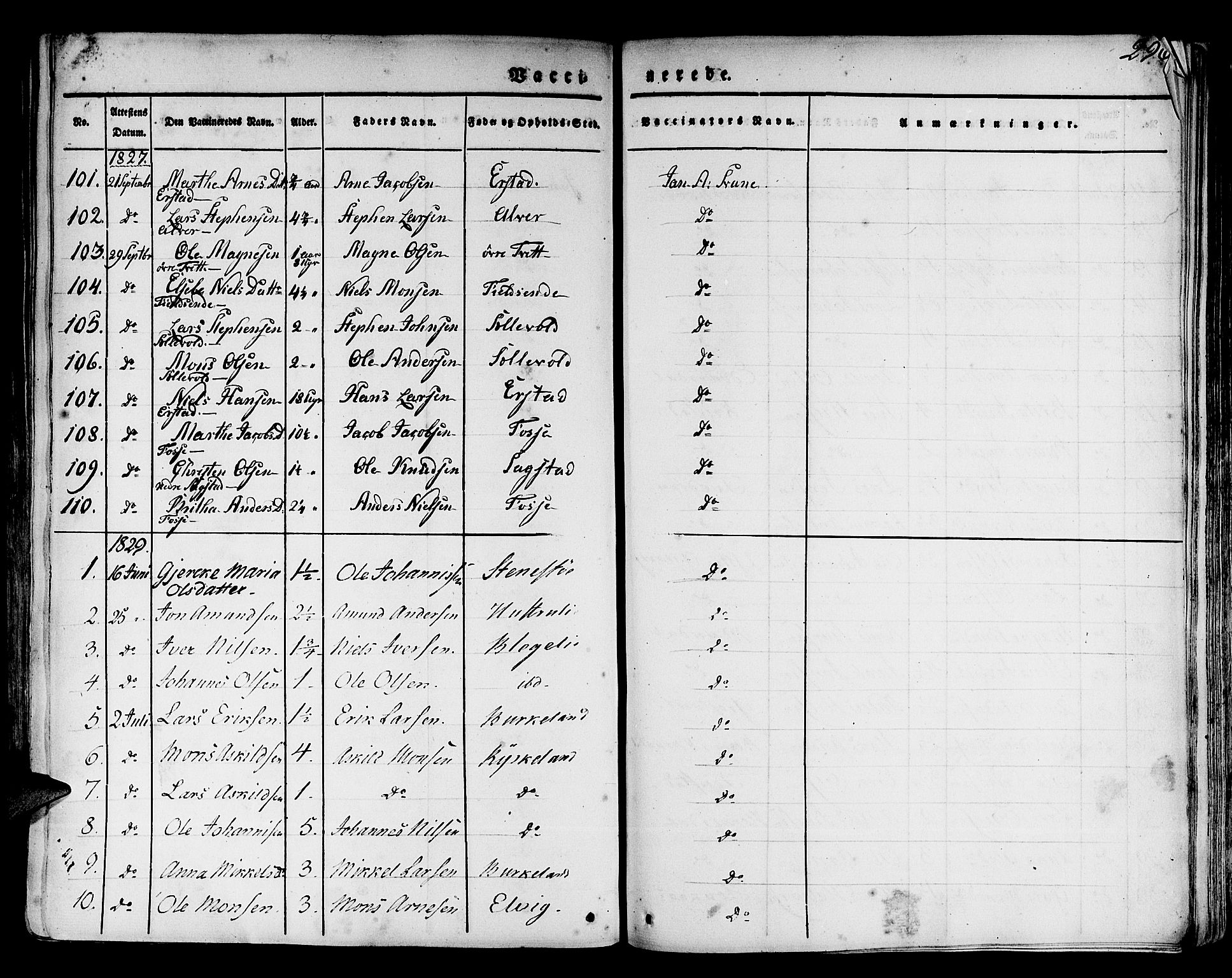 Hamre sokneprestembete, SAB/A-75501/H/Ha/Haa/Haaa/L0011: Parish register (official) no. A 11, 1826-1834, p. 296