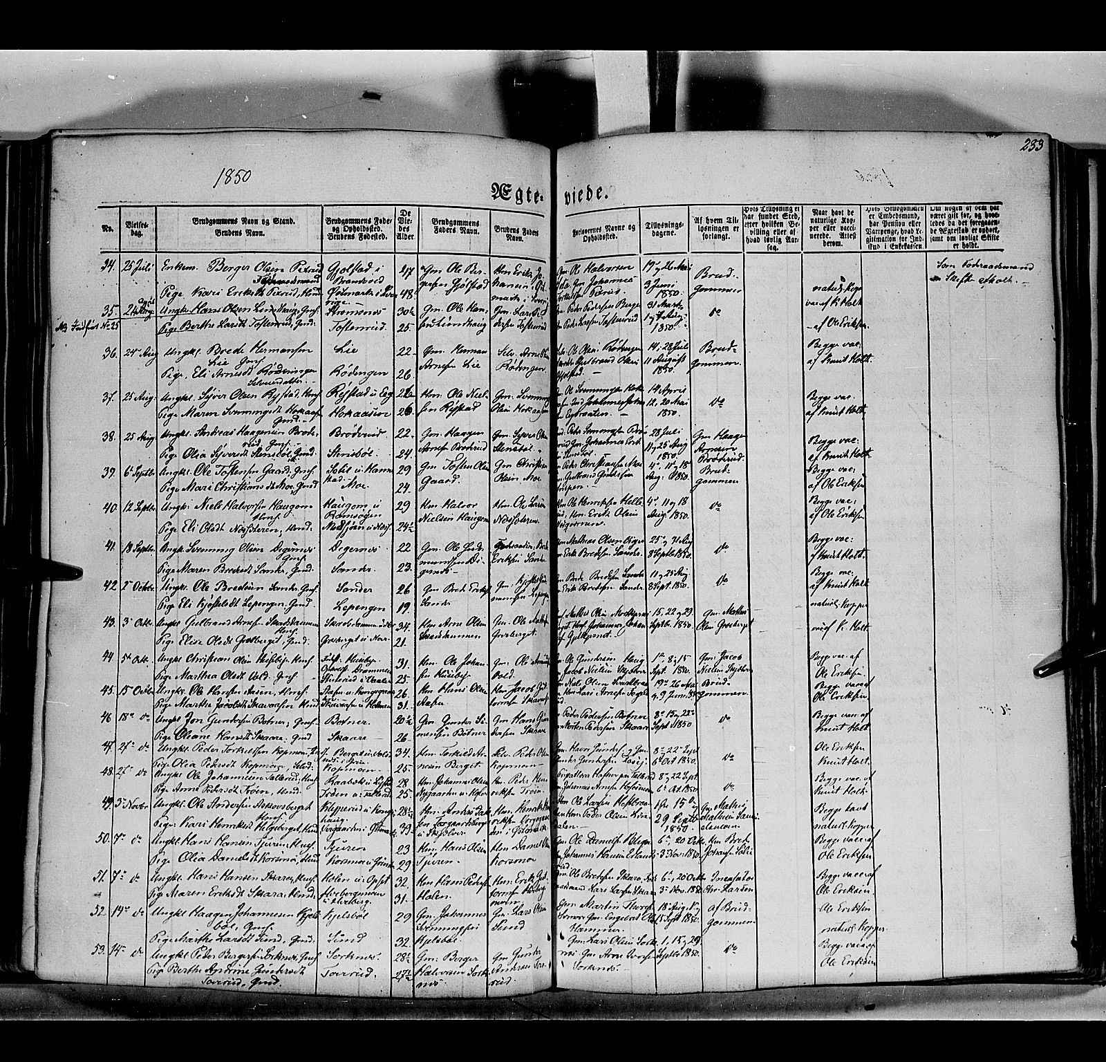 Grue prestekontor, SAH/PREST-036/H/Ha/Haa/L0008: Parish register (official) no. 8, 1847-1858, p. 253