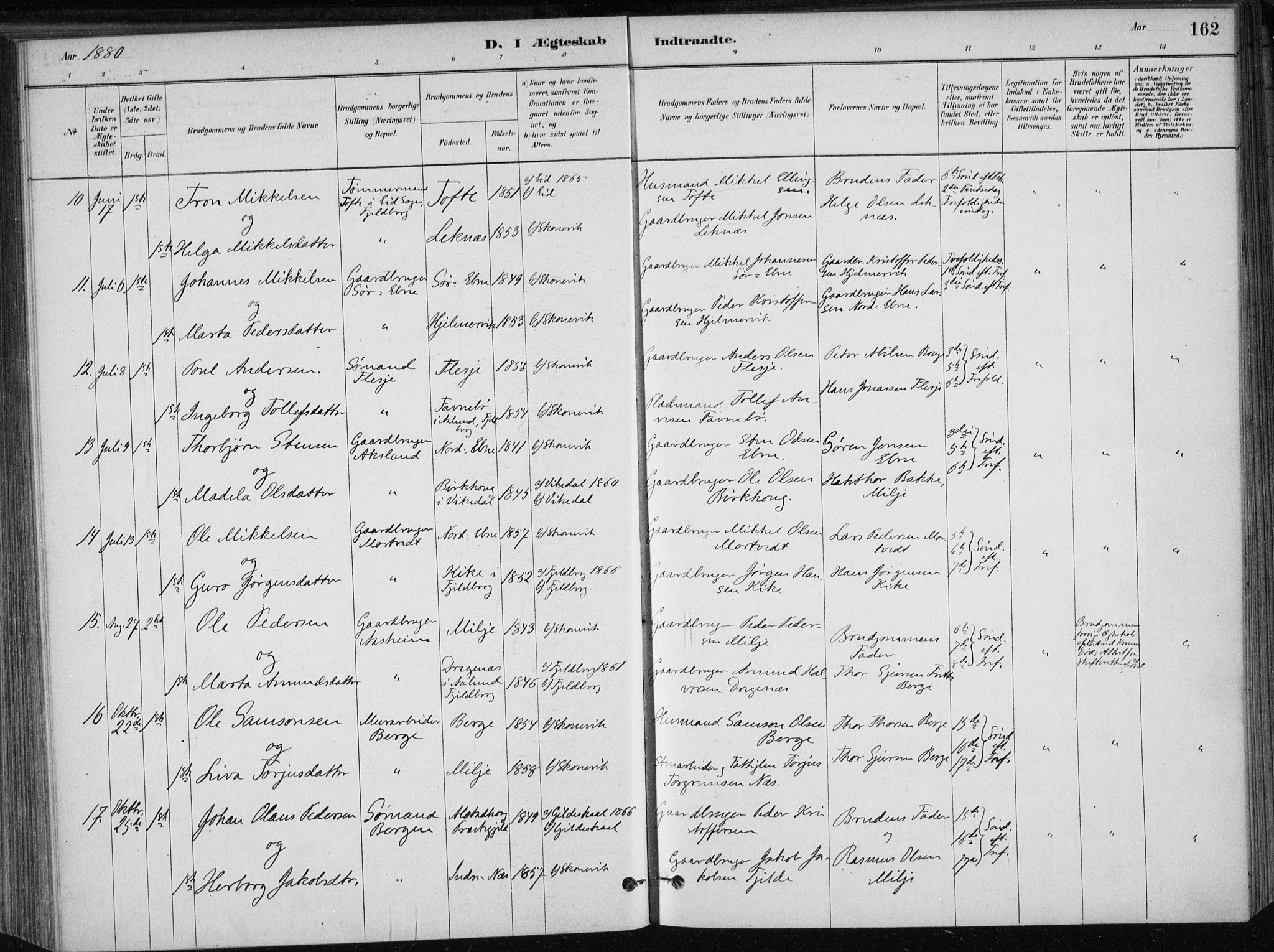 Skånevik sokneprestembete, SAB/A-77801/H/Haa: Parish register (official) no. B 1, 1879-1914, p. 162