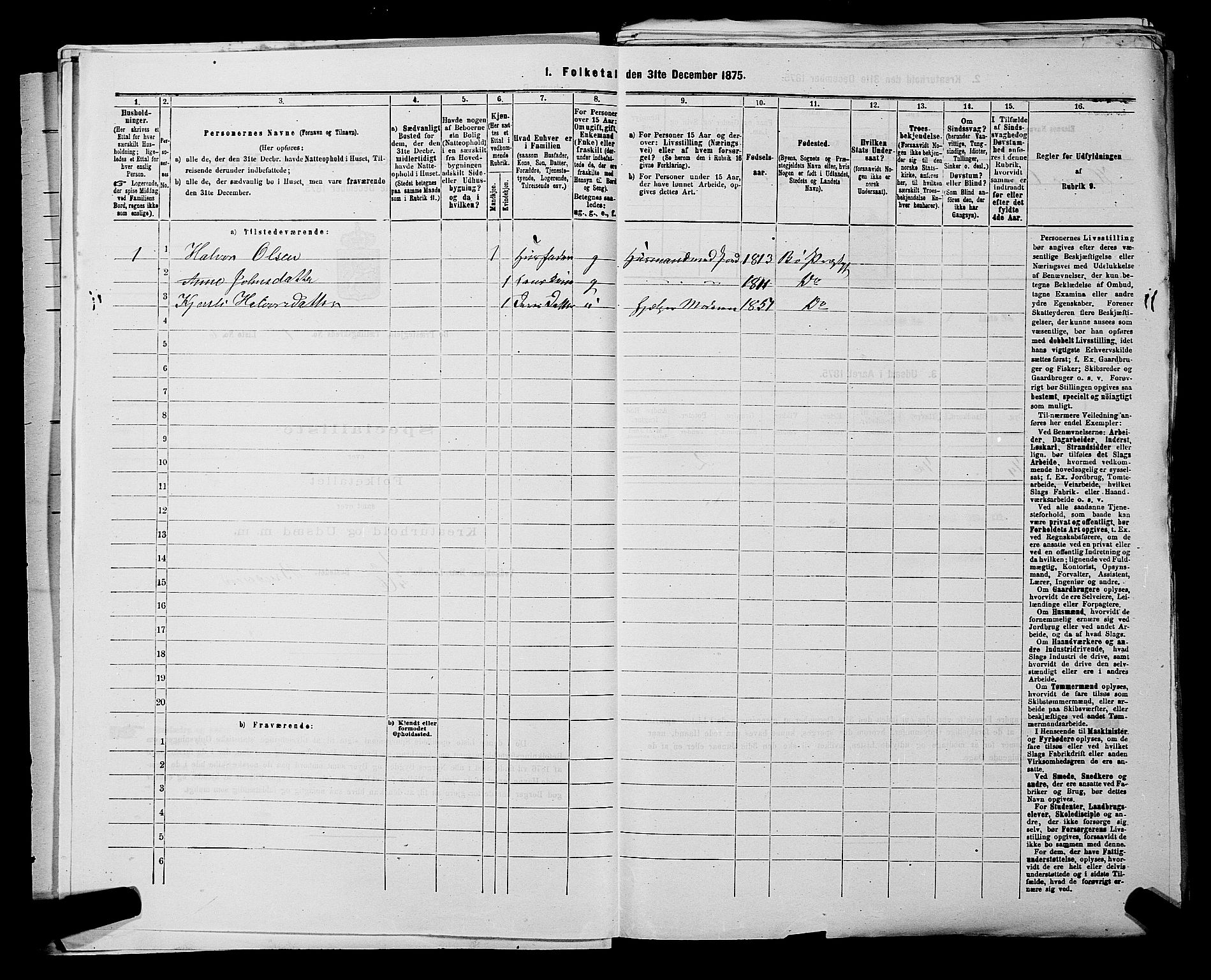 SAKO, 1875 census for 0821P Bø, 1875, p. 50