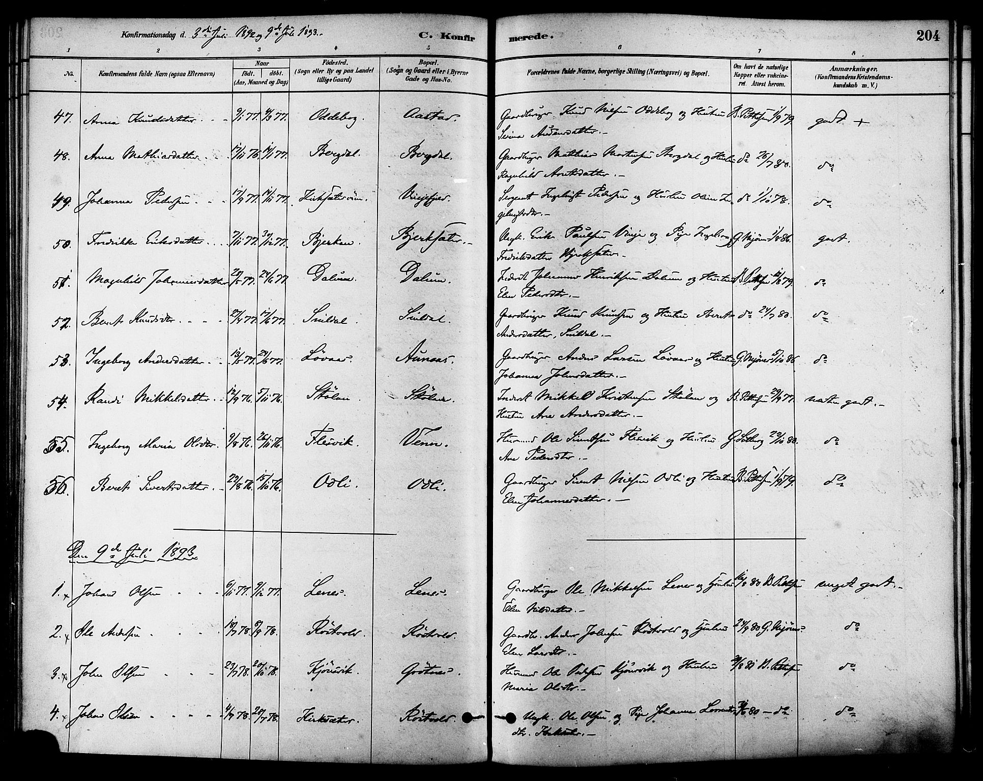 Ministerialprotokoller, klokkerbøker og fødselsregistre - Sør-Trøndelag, AV/SAT-A-1456/630/L0496: Parish register (official) no. 630A09, 1879-1895, p. 204