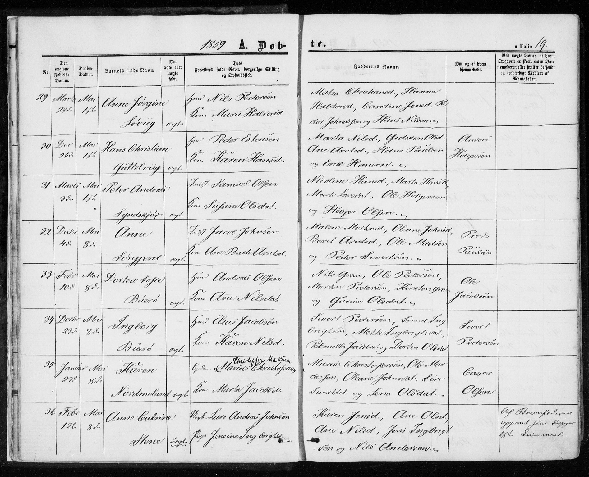 Ministerialprotokoller, klokkerbøker og fødselsregistre - Sør-Trøndelag, SAT/A-1456/657/L0705: Parish register (official) no. 657A06, 1858-1867, p. 19